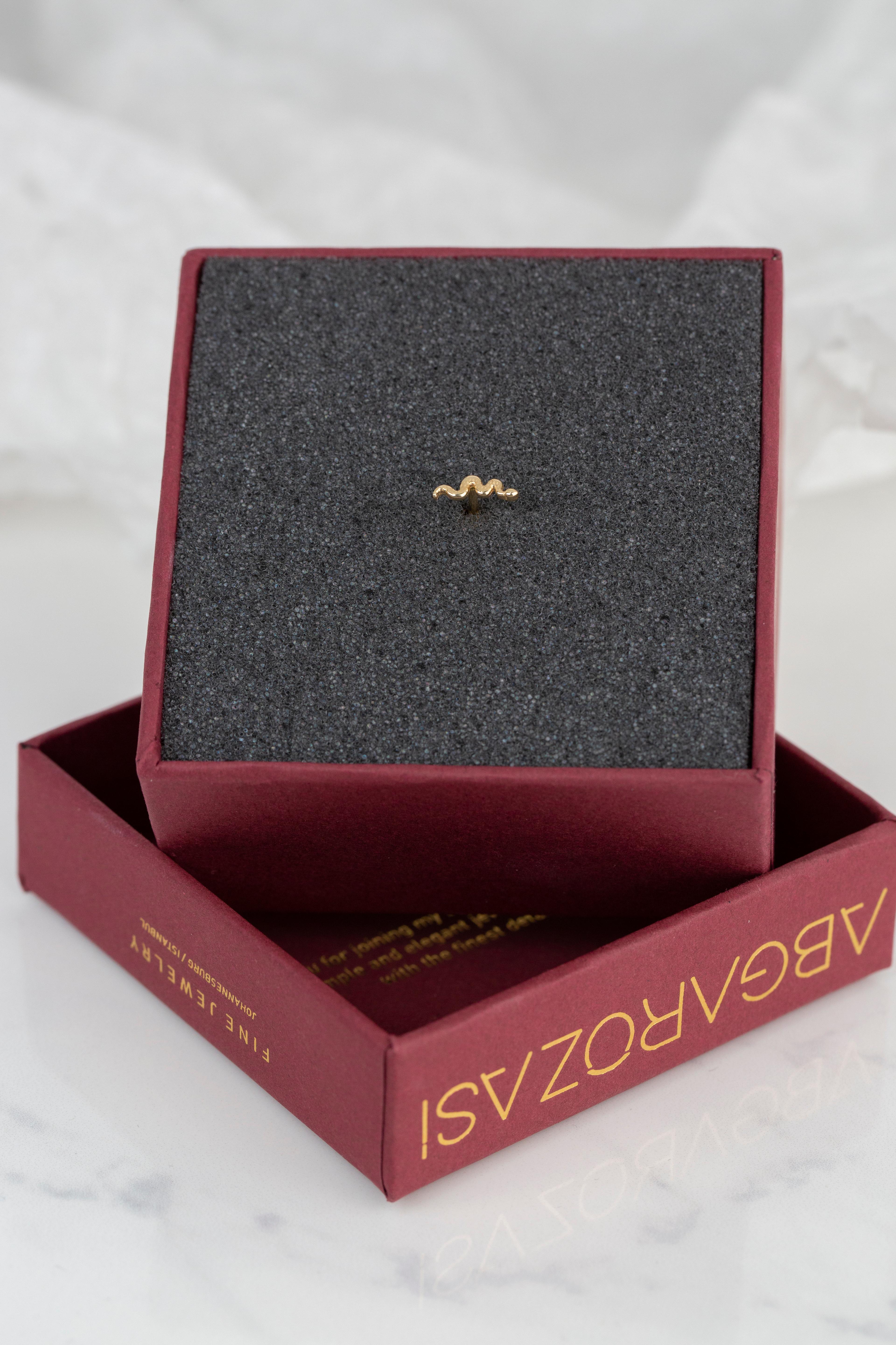 Goldohrstecker, Schlangenohrring, durchbohrt, 18 Karat Gold 3