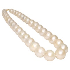 14k Gold South Sea Pearl necklace 12-15mm Big Round Wedding necklace
