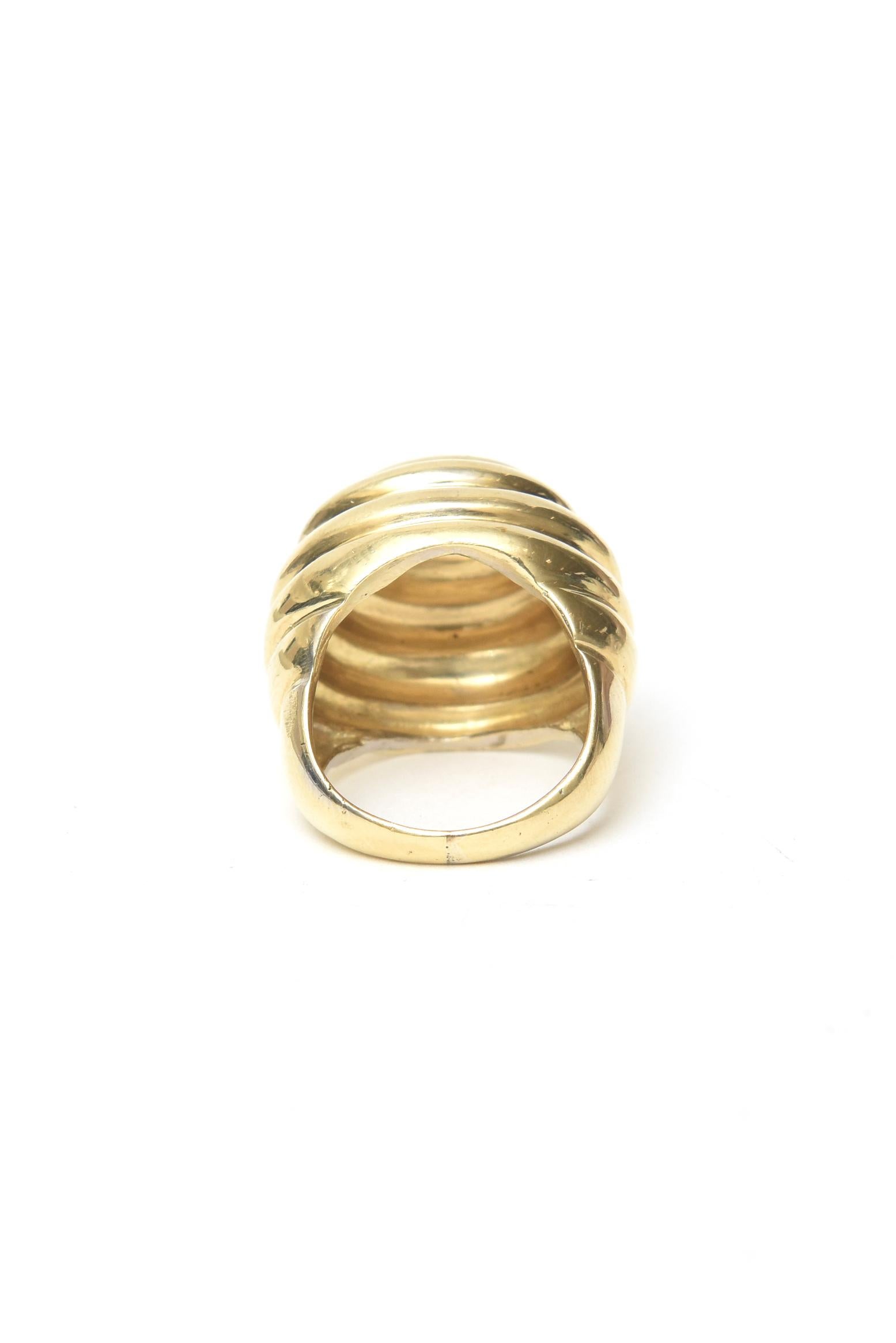 Modern 14 Karat Gold Spiral Dome Ring Vintage