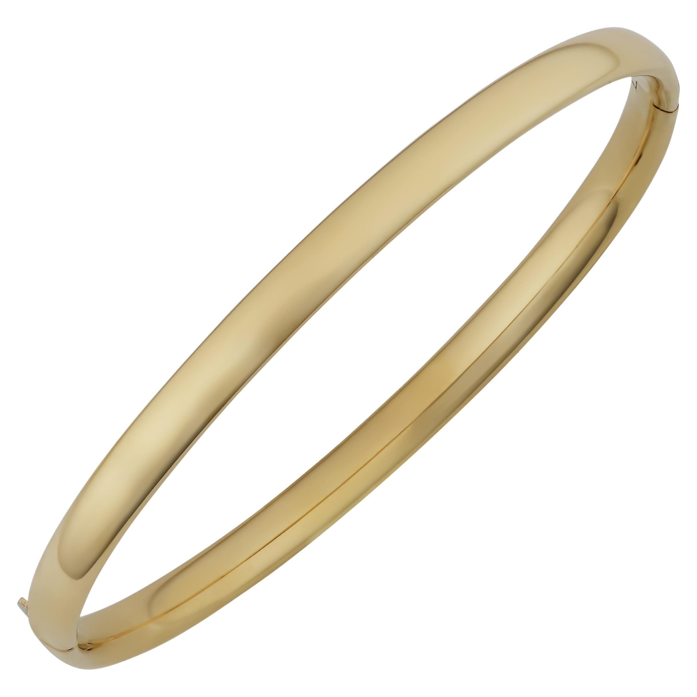 14K Gold Stackable Bangle For Sale