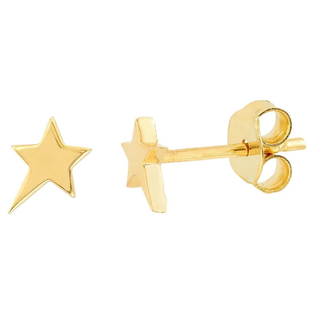 14k Gold Star Earrings, Star Stud Earrings For Sale