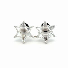 Pendientes de oro de 14 quilates con diamantes Estrella de David 1,12 CTW Diamantes Naturales