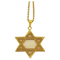 14K Gold Star of David Pendant Necklace