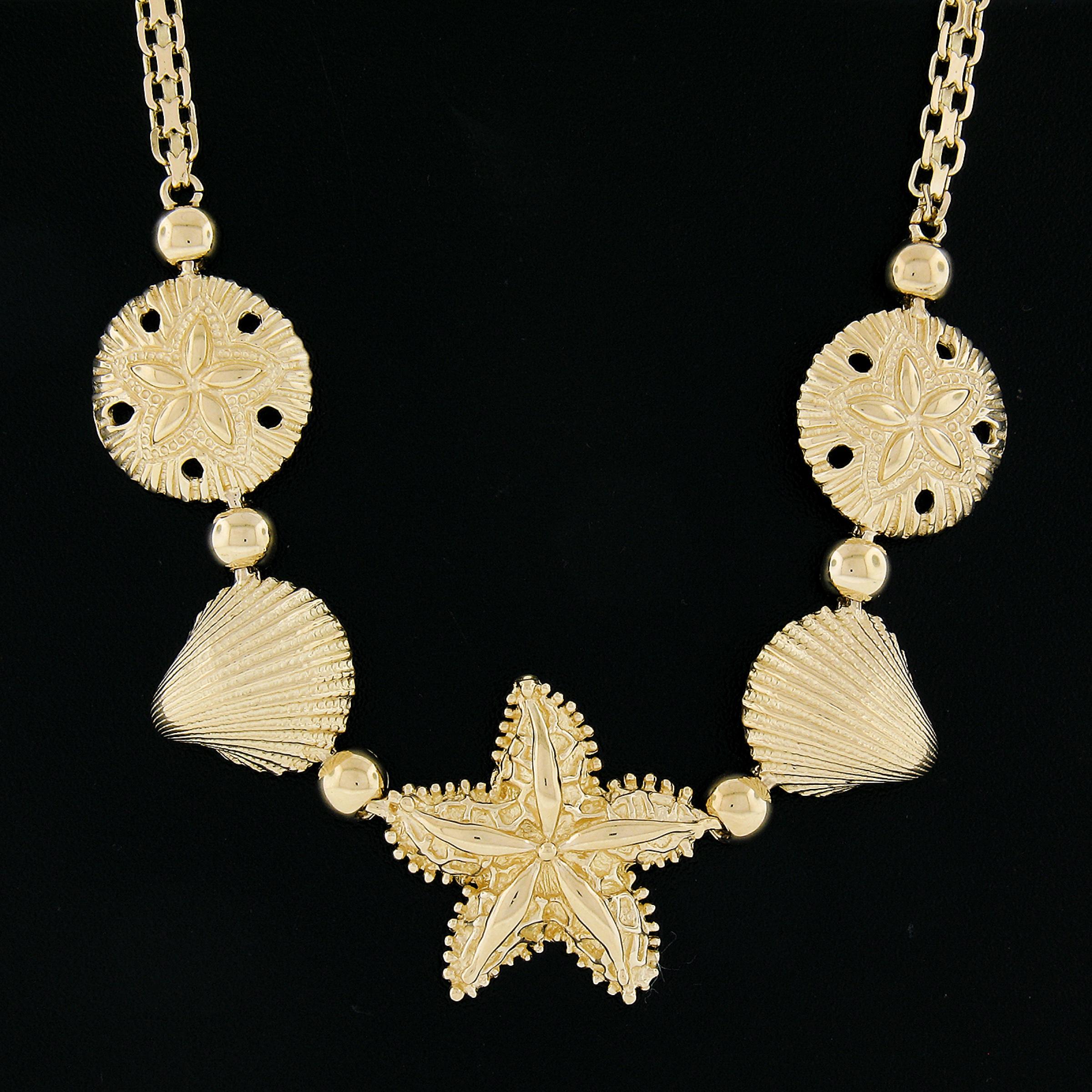 14k Gold Starfish Seashell Sandstar Textured Bismark 20