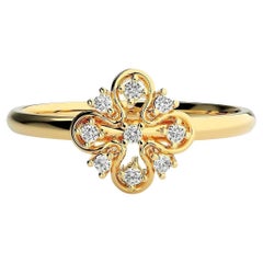 14k Gold Sweetheart Diamond Ladies Ring