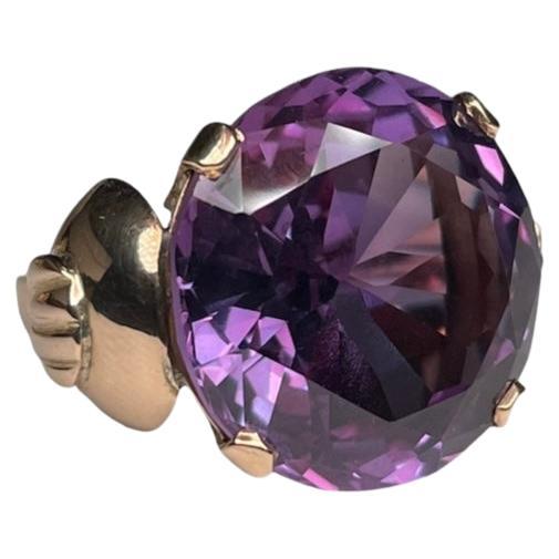 14K Gold Lab Created Alexandrite Cocktail Ring