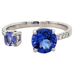 14k Gold Tanzanite & Diamond Ring December Birthstone Promise Ring Wedding Ring