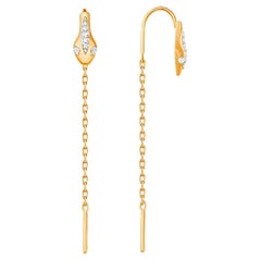 14k Gold Threader Snake Earrings. 