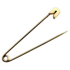 14k Gold Tiffany & Co. Retro Large Safety Pin Brooch