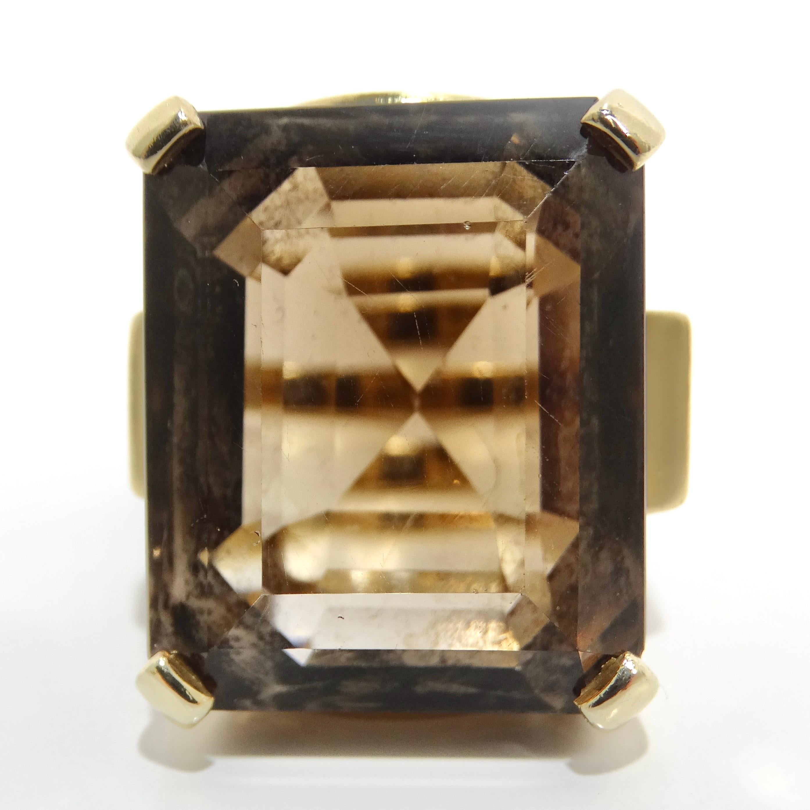 14K Gold Topaz Crown Cocktail Ring In Excellent Condition For Sale In Scottsdale, AZ
