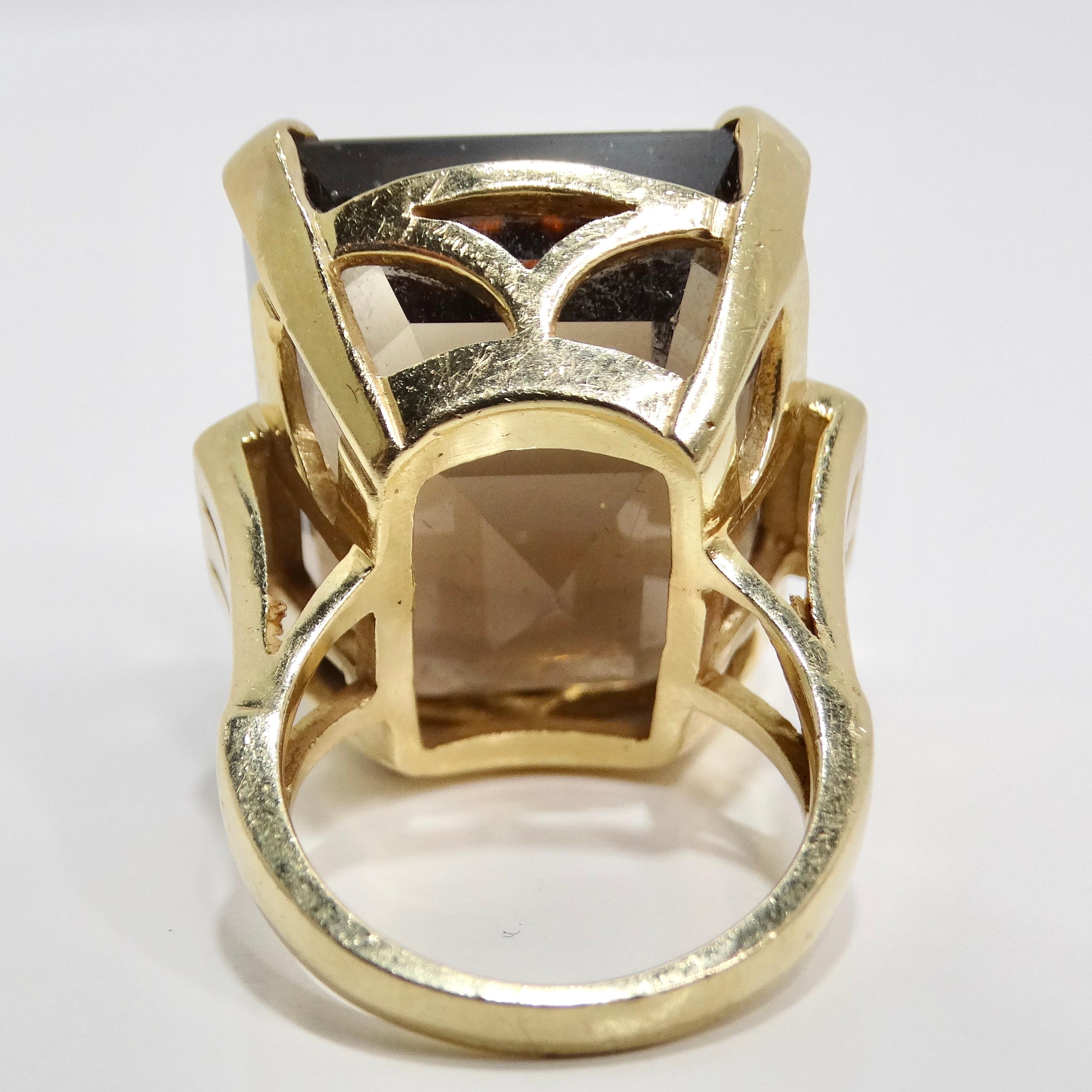 14K Gold Topaz Crown Cocktail Ring For Sale 1