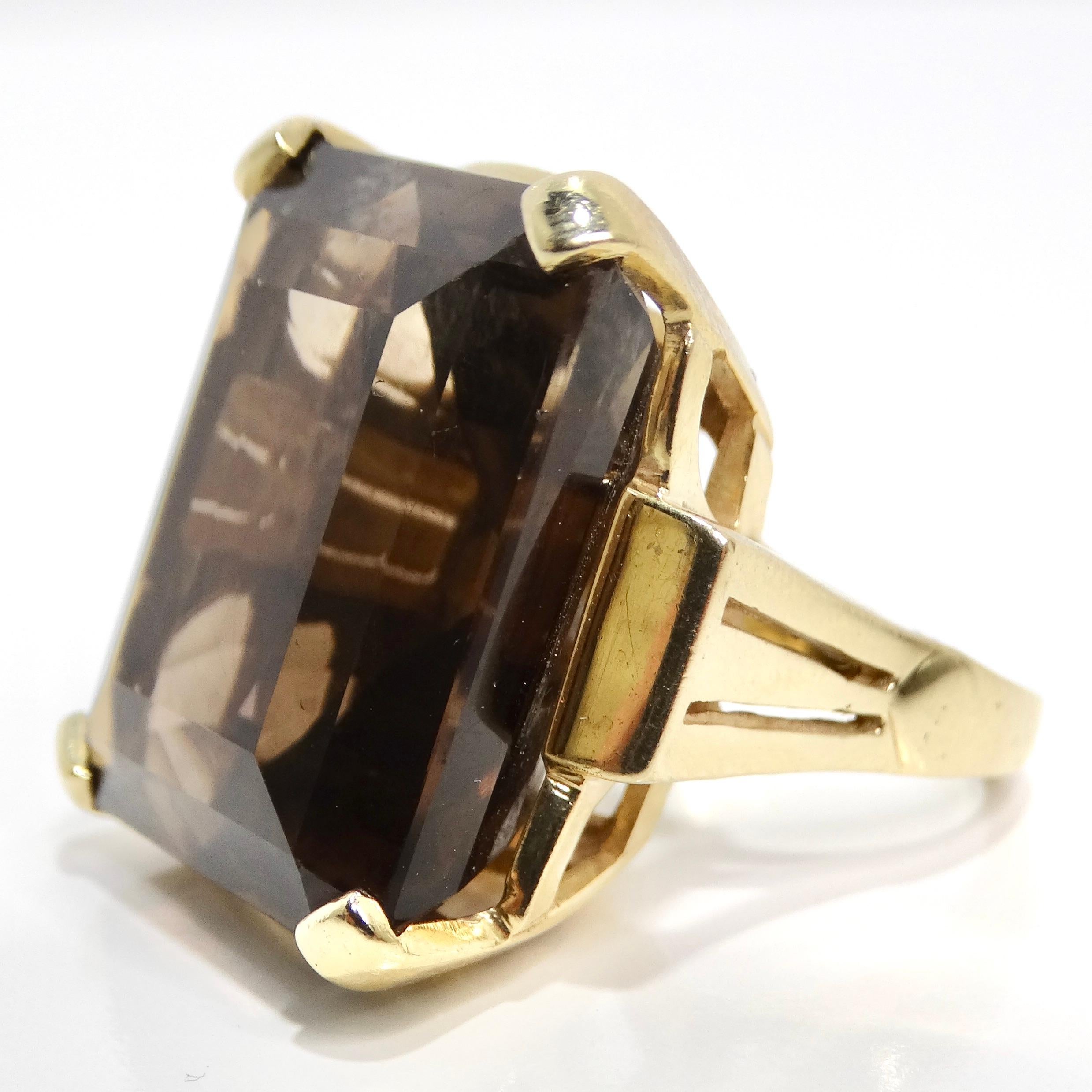 14K Gold Topaz Crown Cocktail Ring For Sale 3