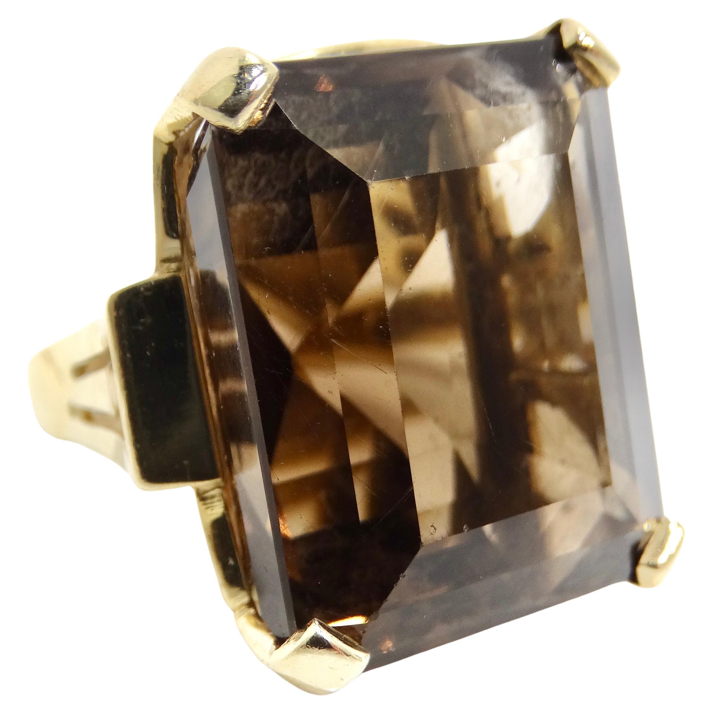 14K Gold Topaz Crown Cocktail Ring For Sale