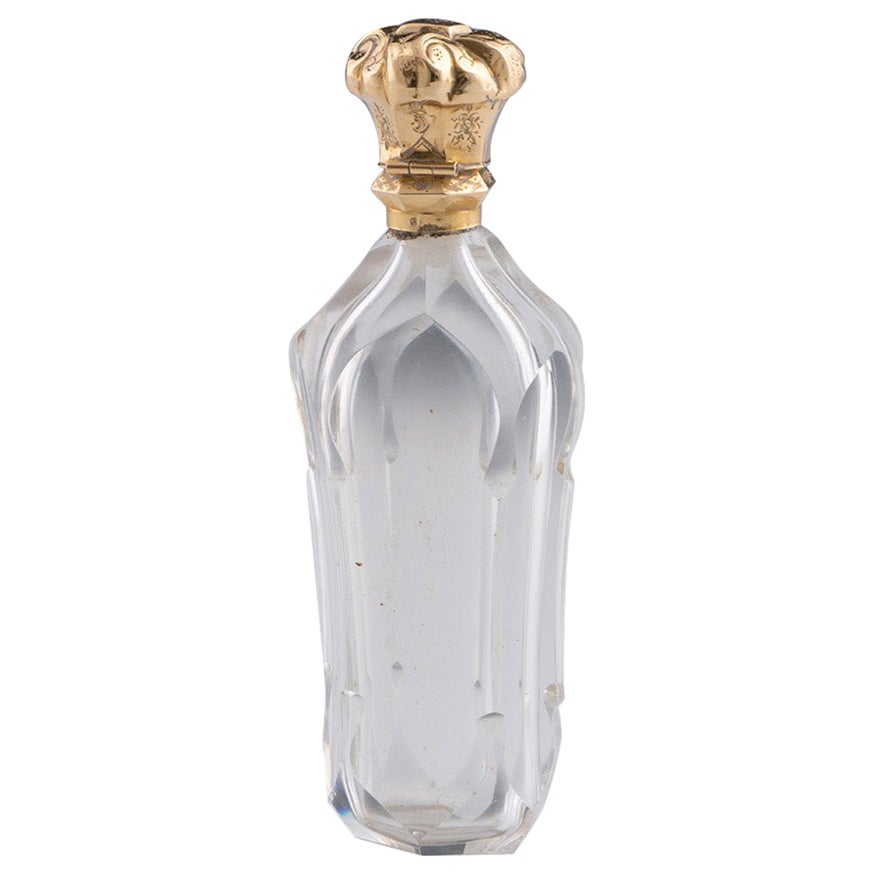 14K Gold Topped Antique Perfume Bottle France c1900