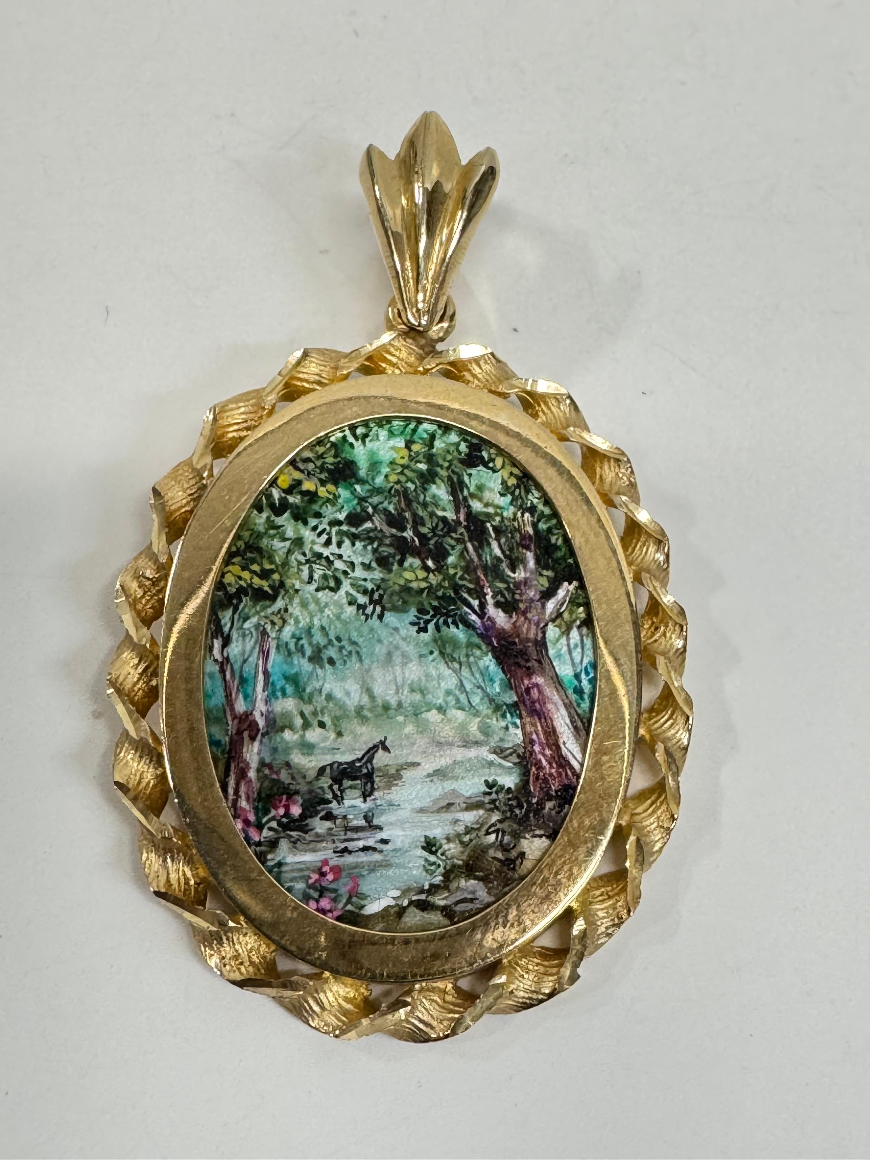 Pendentif MOP #802 chef-d'œuvre en or 14 carats 