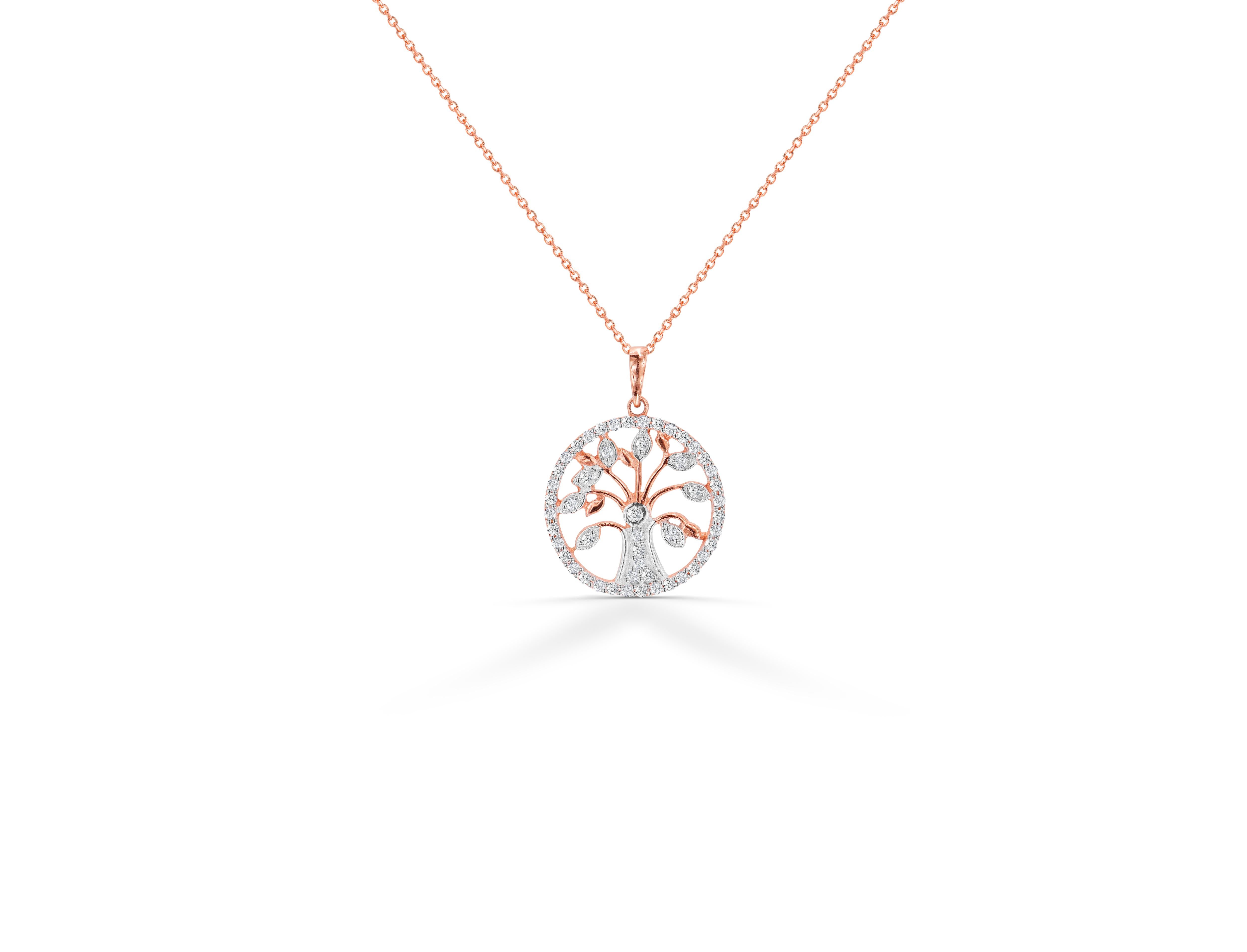 14k Gold Tree of Life Necklace Gold Spiritual Necklace Tree of Life Pendant For Sale