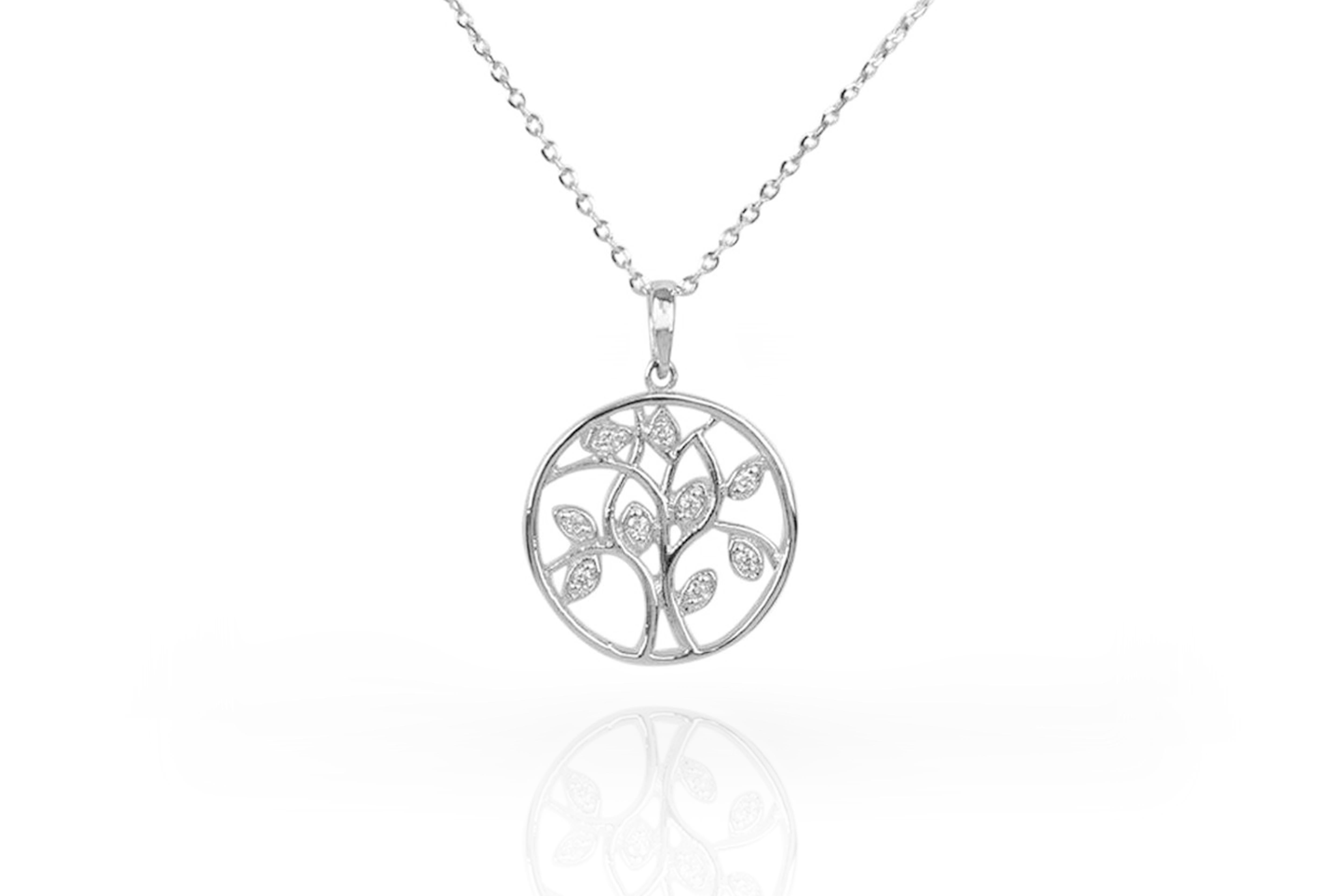 Baroque Pendentif spirituel arbre de vie en or 14 carats avec diamants en vente
