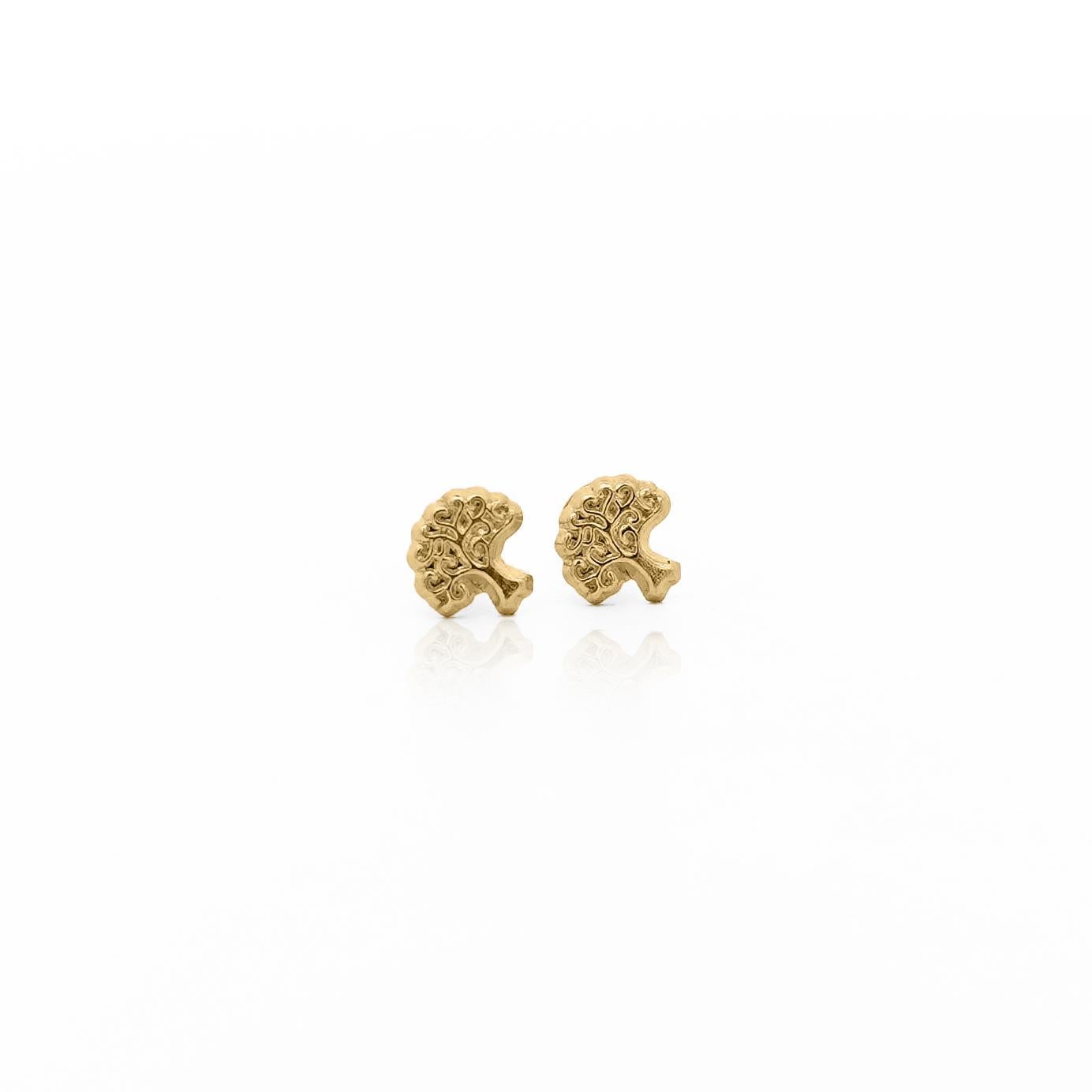 Women's 14K Gold Tree of Life Stud Earrings On Screw Backs For Sale