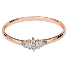 Bague  trois diamants en or 14k Bague  diamants minimaliste