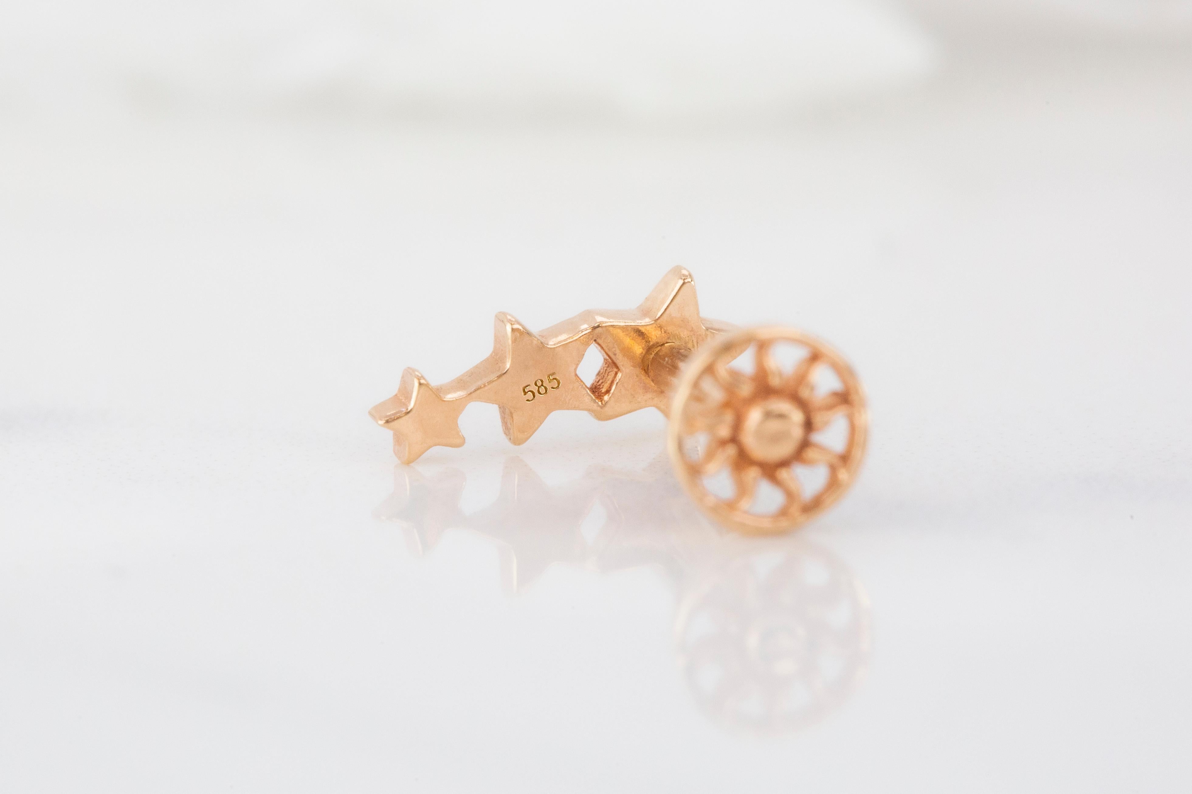 three star earrings