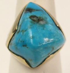 Anello con pepita di turchese in oro 14k Kingman