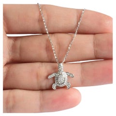 14k Gold Turtle Necklace Sea Life Turtle Pendant Sea Jewelry