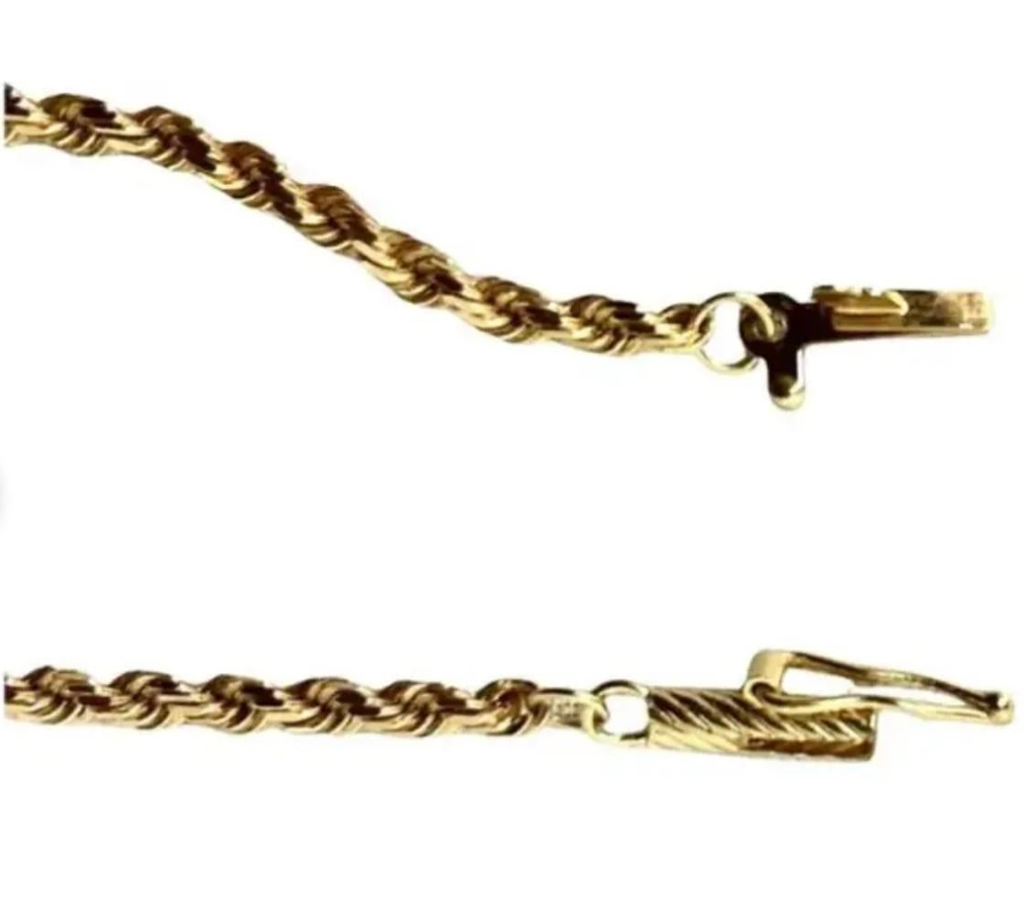 Collana a corda ritorta in oro 14k, 30 pollici In condizioni buone in vendita a Bradenton, FL