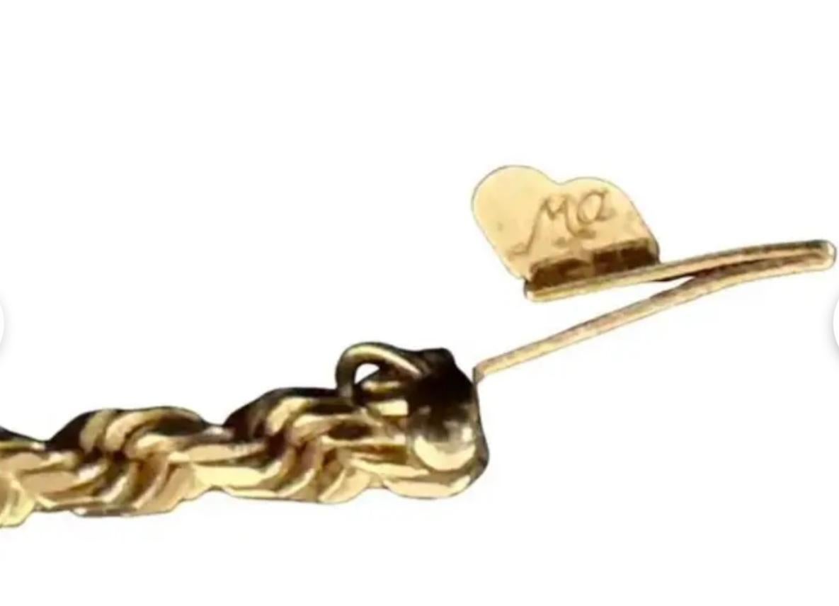 da uomo o donna Collana a corda ritorta in oro 14k, 30 pollici in vendita