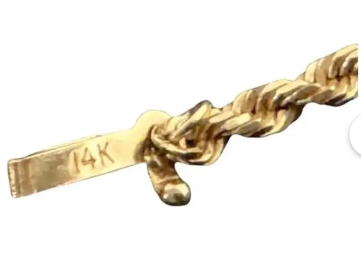 Collana a corda ritorta in oro 14k, 30 pollici in vendita 1