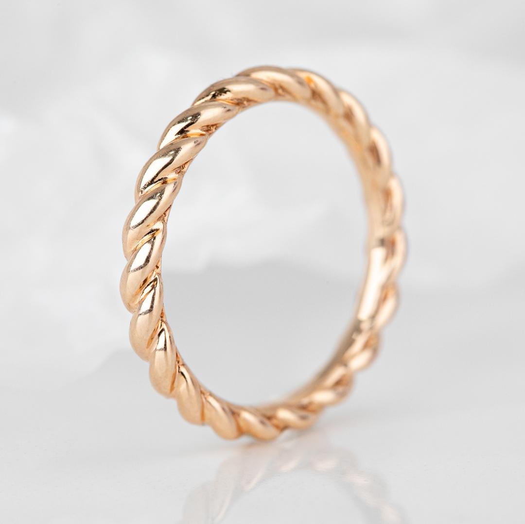 For Sale:  14K Gold Twisted Wedding Ring 2