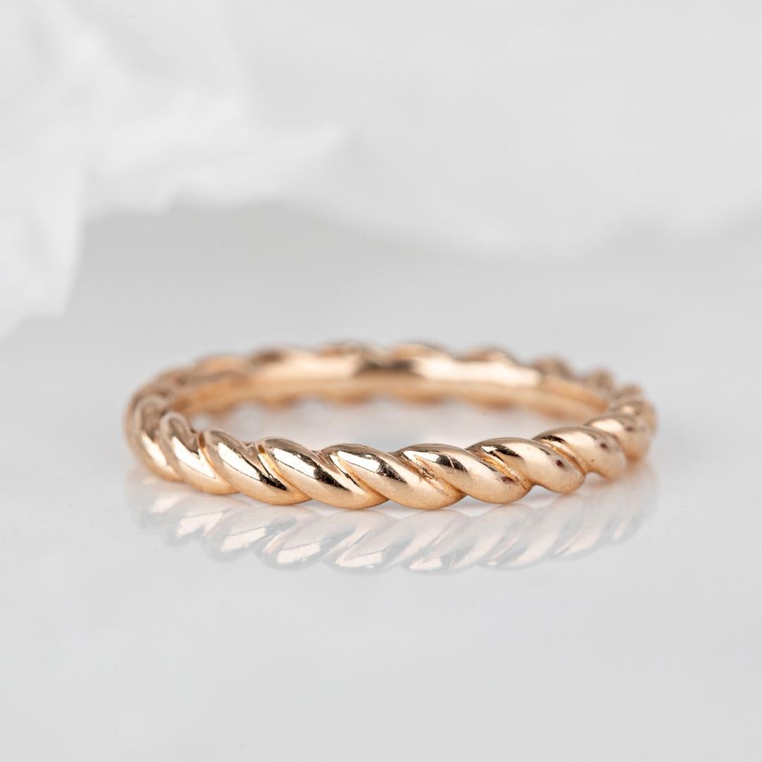 For Sale:  14K Gold Twisted Wedding Ring 3