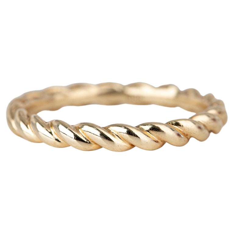 Customizable 14K Gold Twisted Wedding Ring For Sale at 1stDibs