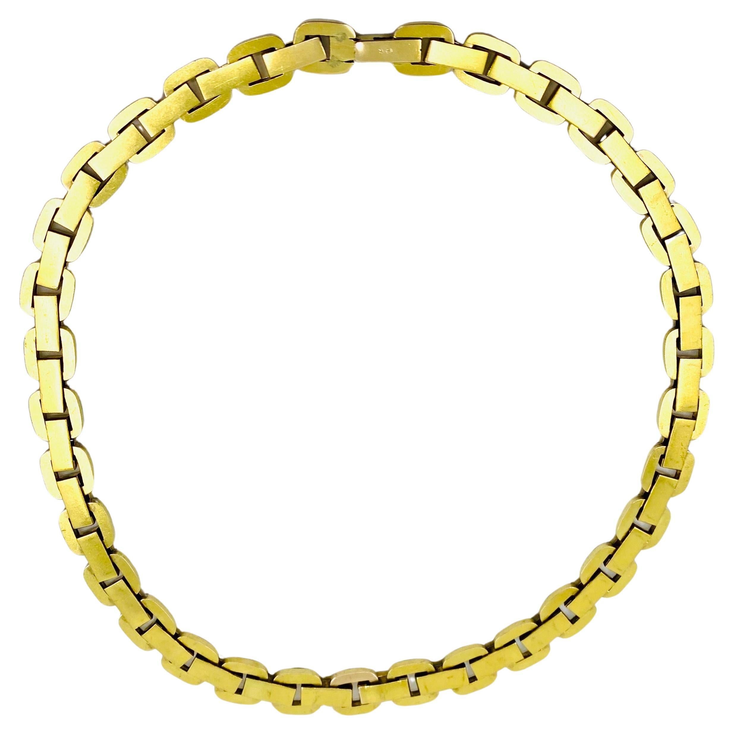 Women's or Men's 14k Gold Two-Tone Chain Necklace 1940s