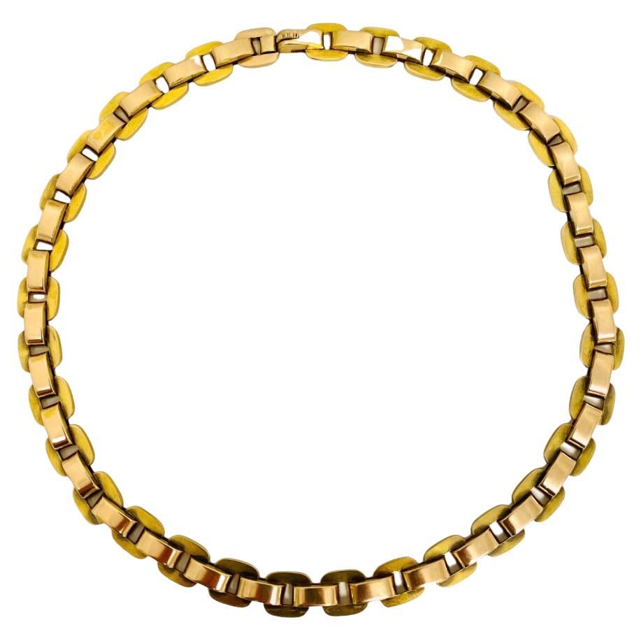 14k Gold Two-Tone Chain Necklace 1940s