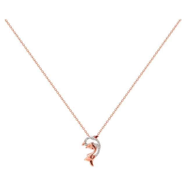 Diamond Fish Chain 18k Gold Fish Necklace Fish Charm Pendant Diamond Lucky Fish For Sale ...