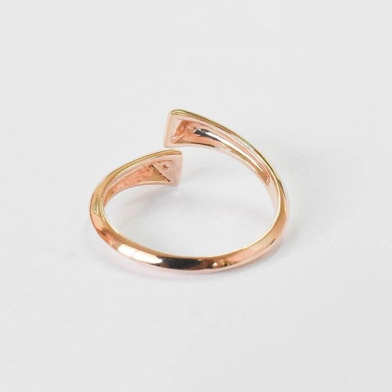 For Sale:  14k Gold Unique Gold Diamond Ring Minimalist Diamond Ring 6