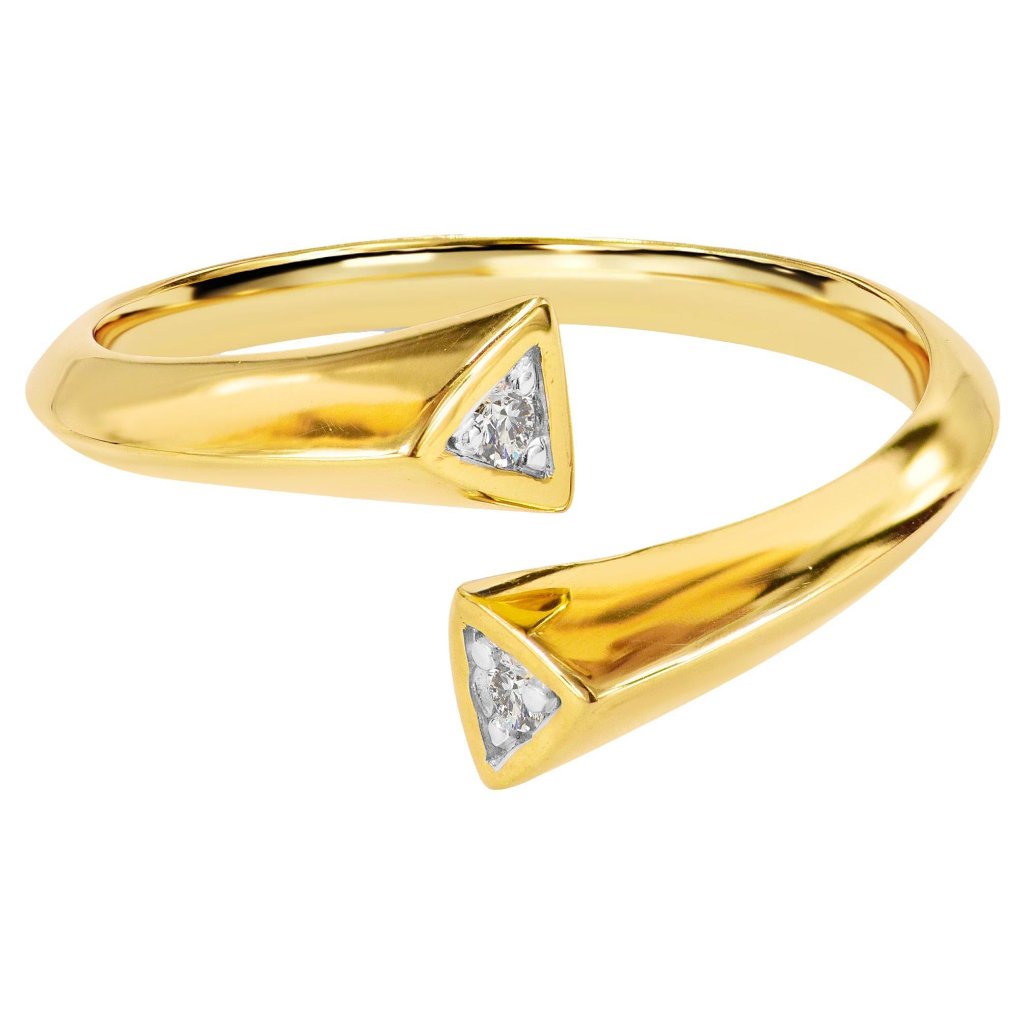 For Sale:  14k Gold Unique Gold Diamond Ring Minimalist Diamond Ring