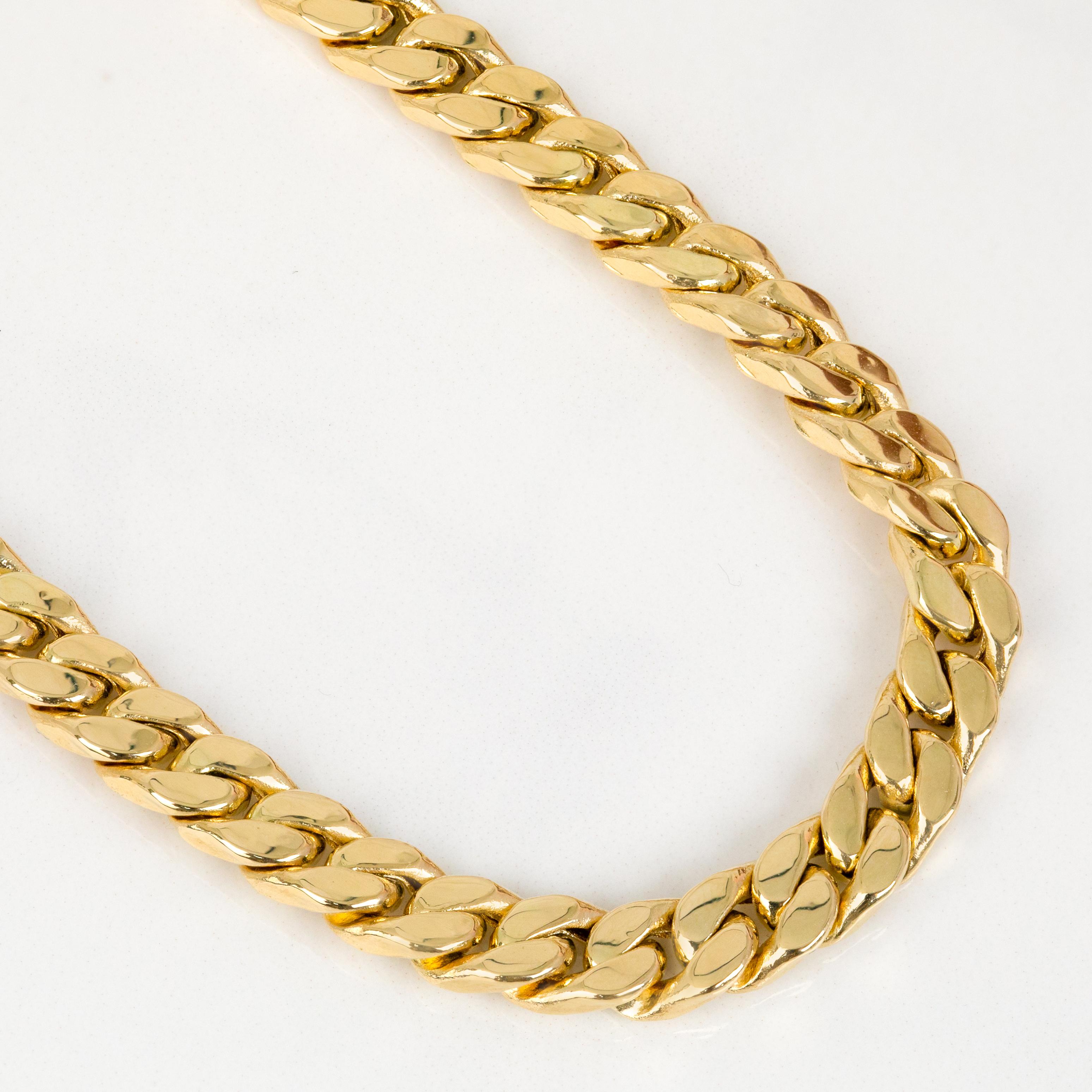 Catena unisex in oro 14k, catena d'oro da 19,75 gr 46,05 cm, catena d'oro a maglie cubane In condizioni Nuovo in vendita a ISTANBUL, TR