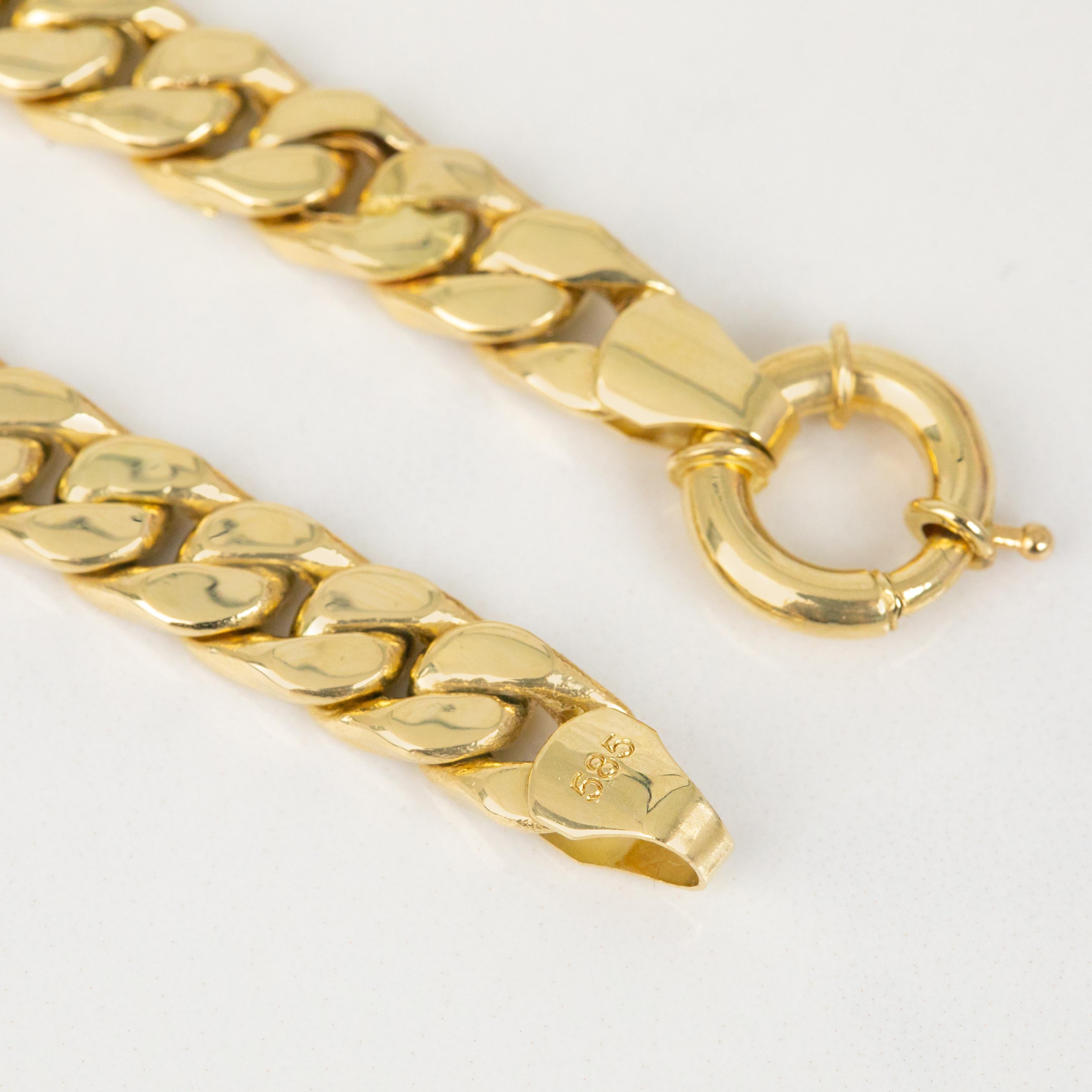 da uomo o donna Catena unisex in oro 14k, catena d'oro da 19,75 gr 46,05 cm, catena d'oro a maglie cubane in vendita