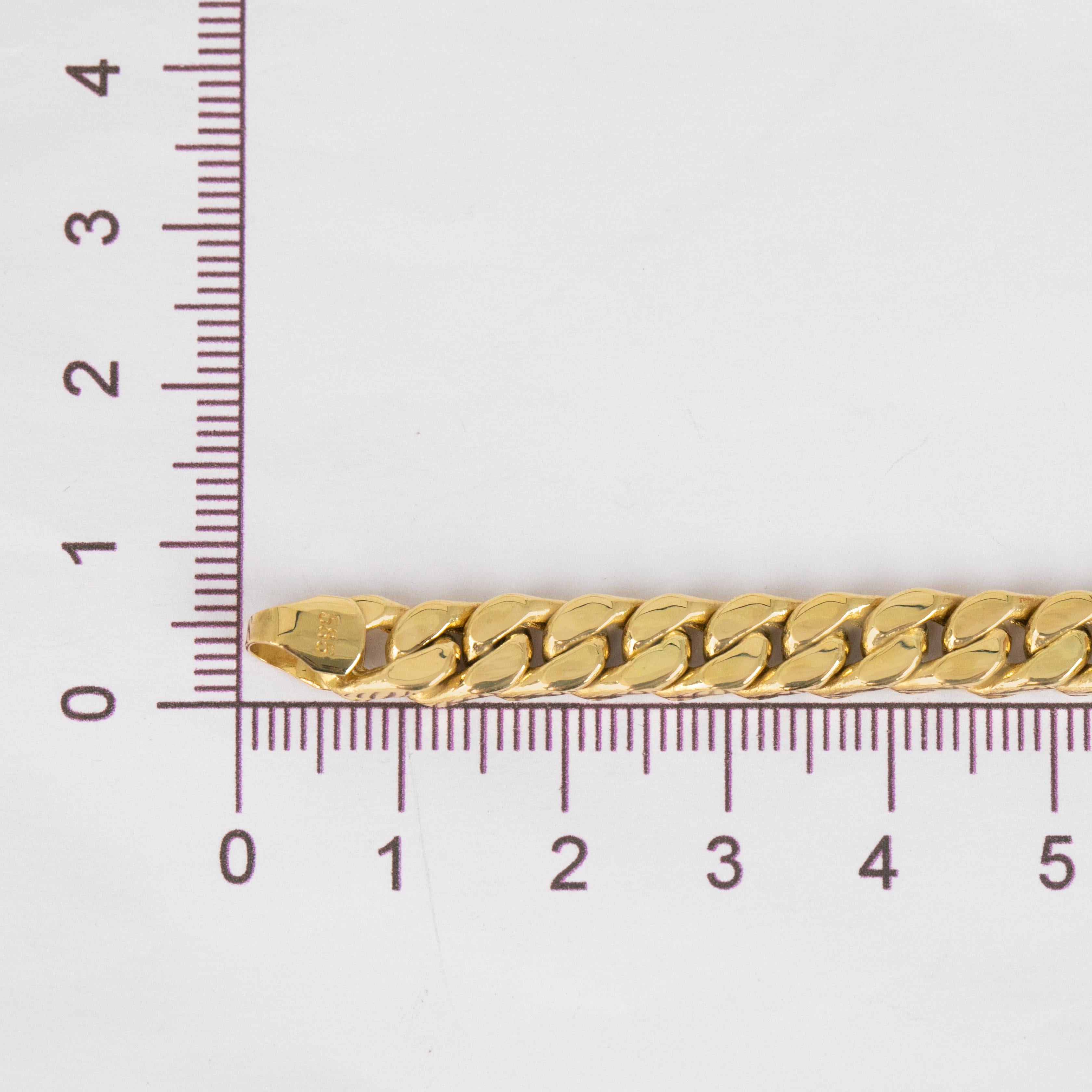 Catena unisex in oro 14k, catena d'oro da 19,75 gr 46,05 cm, catena d'oro a maglie cubane in vendita 1