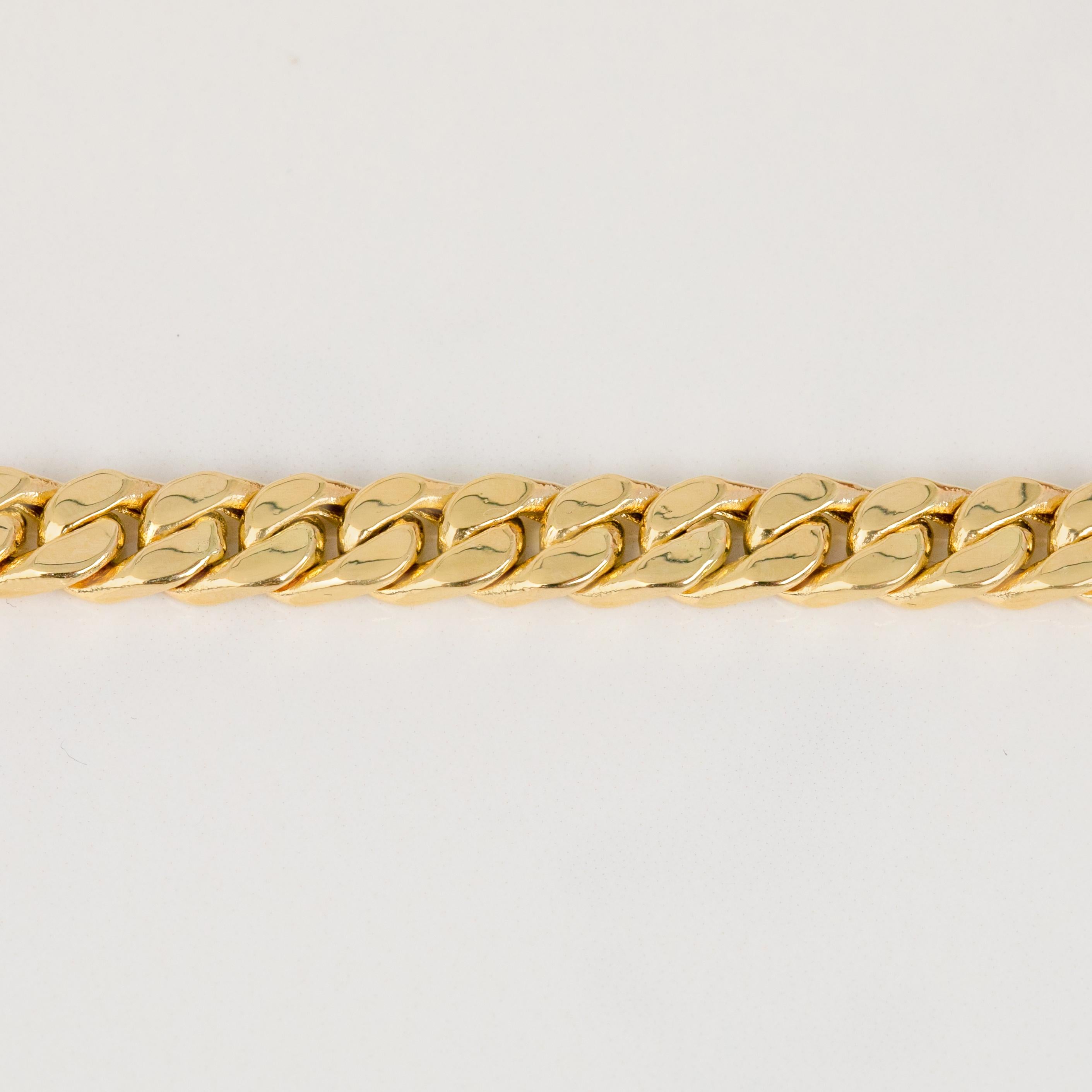 Catena unisex in oro 14k, catena d'oro da 19,75 gr 46,05 cm, catena d'oro a maglie cubane in vendita 3