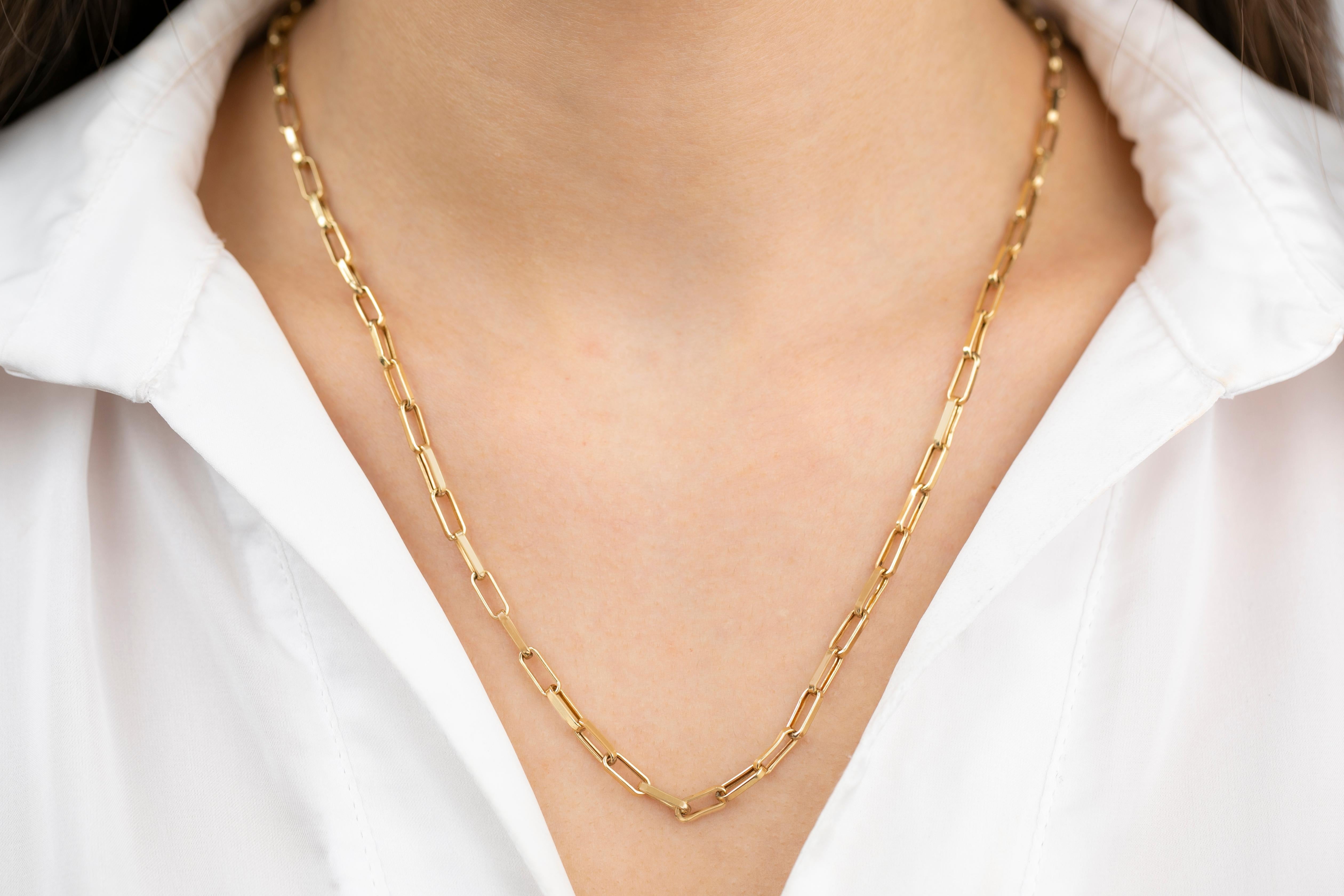 da uomo o donna Catena unisex in oro 14k, 5,10 gr 54,00cm Collana in oro 14K, Catena in oro reale in vendita