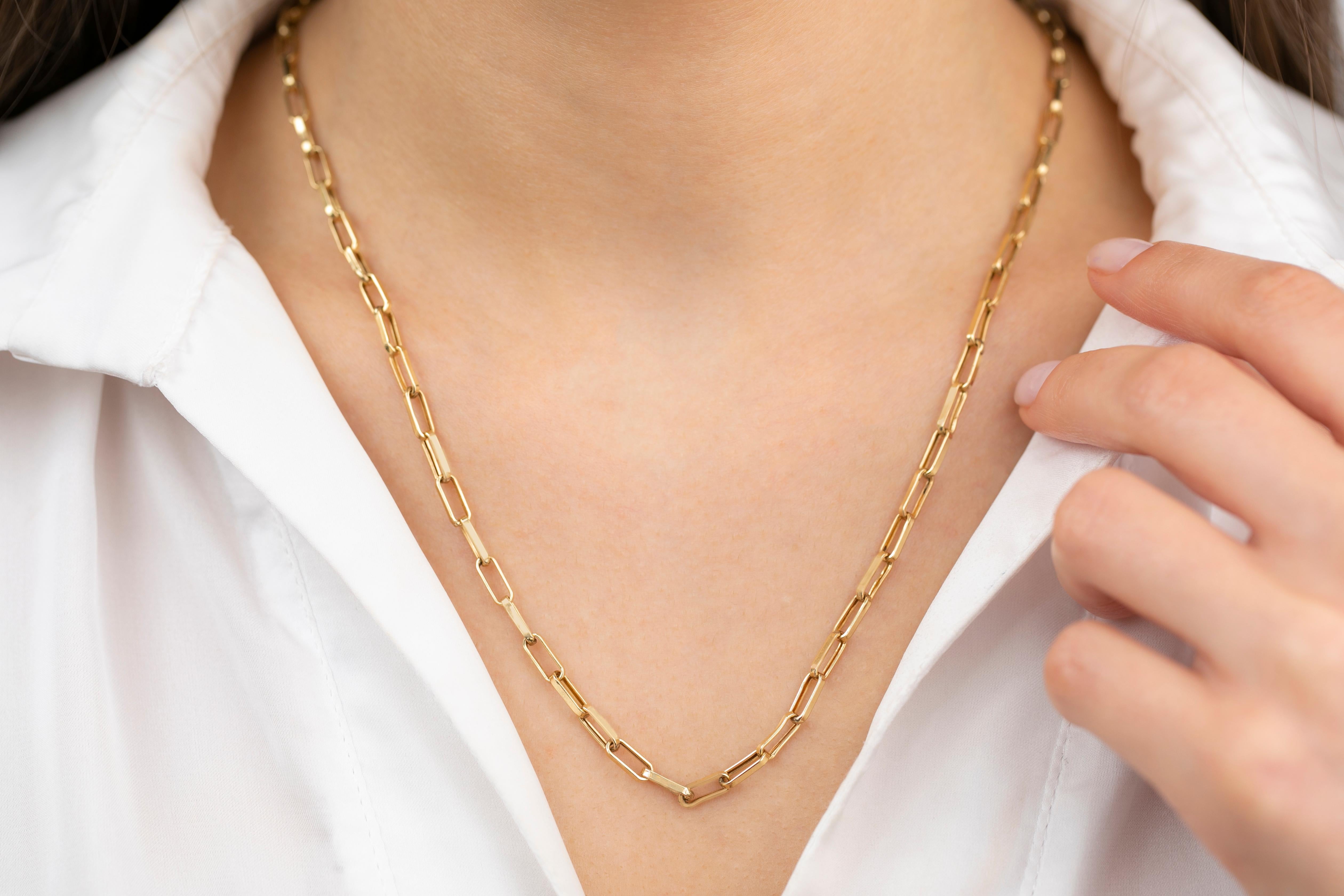 Catena unisex in oro 14k, 5,10 gr 54,00cm Collana in oro 14K, Catena in oro reale in vendita 1