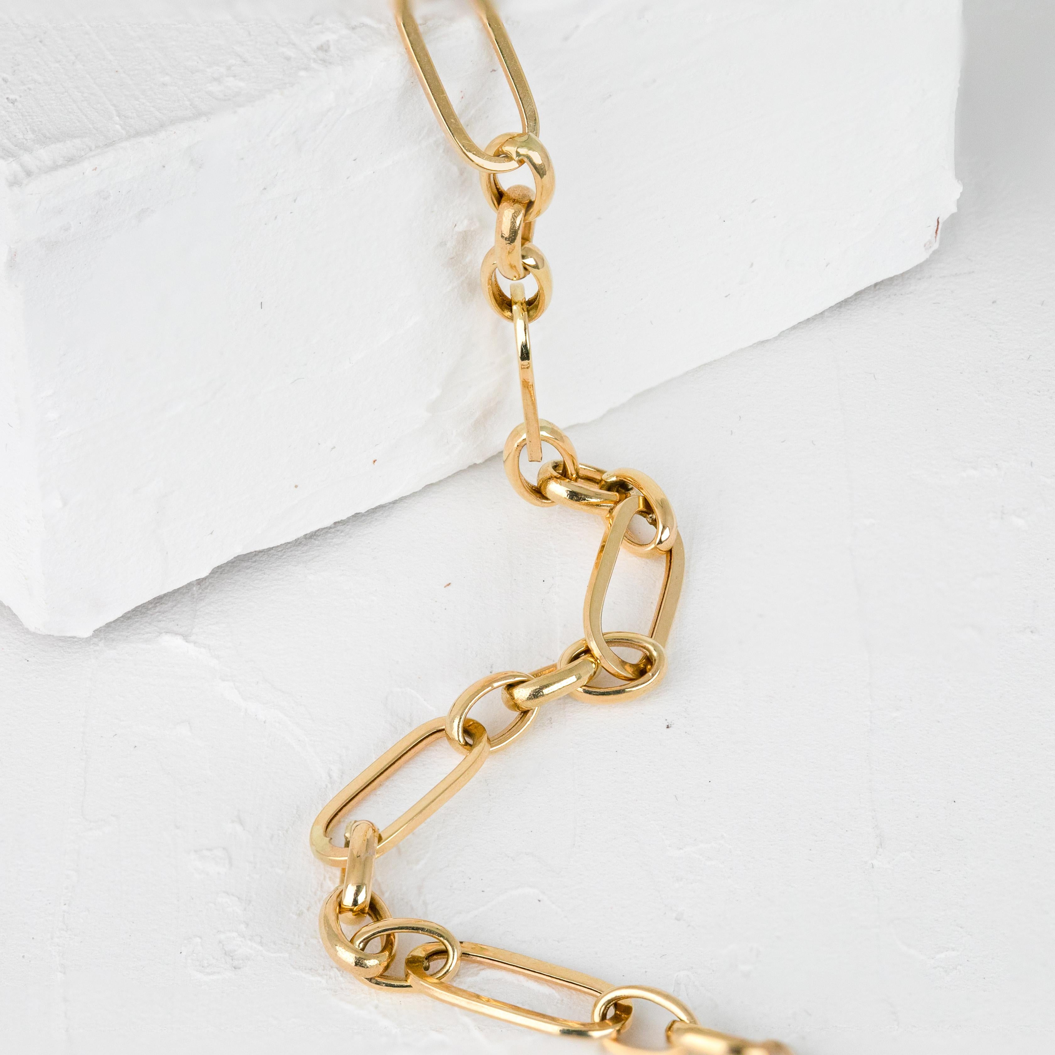 Catena unisex in oro 14k, catena d'oro da 9,06 gr 55 cm, collana a graffetta In condizioni Nuovo in vendita a ISTANBUL, TR