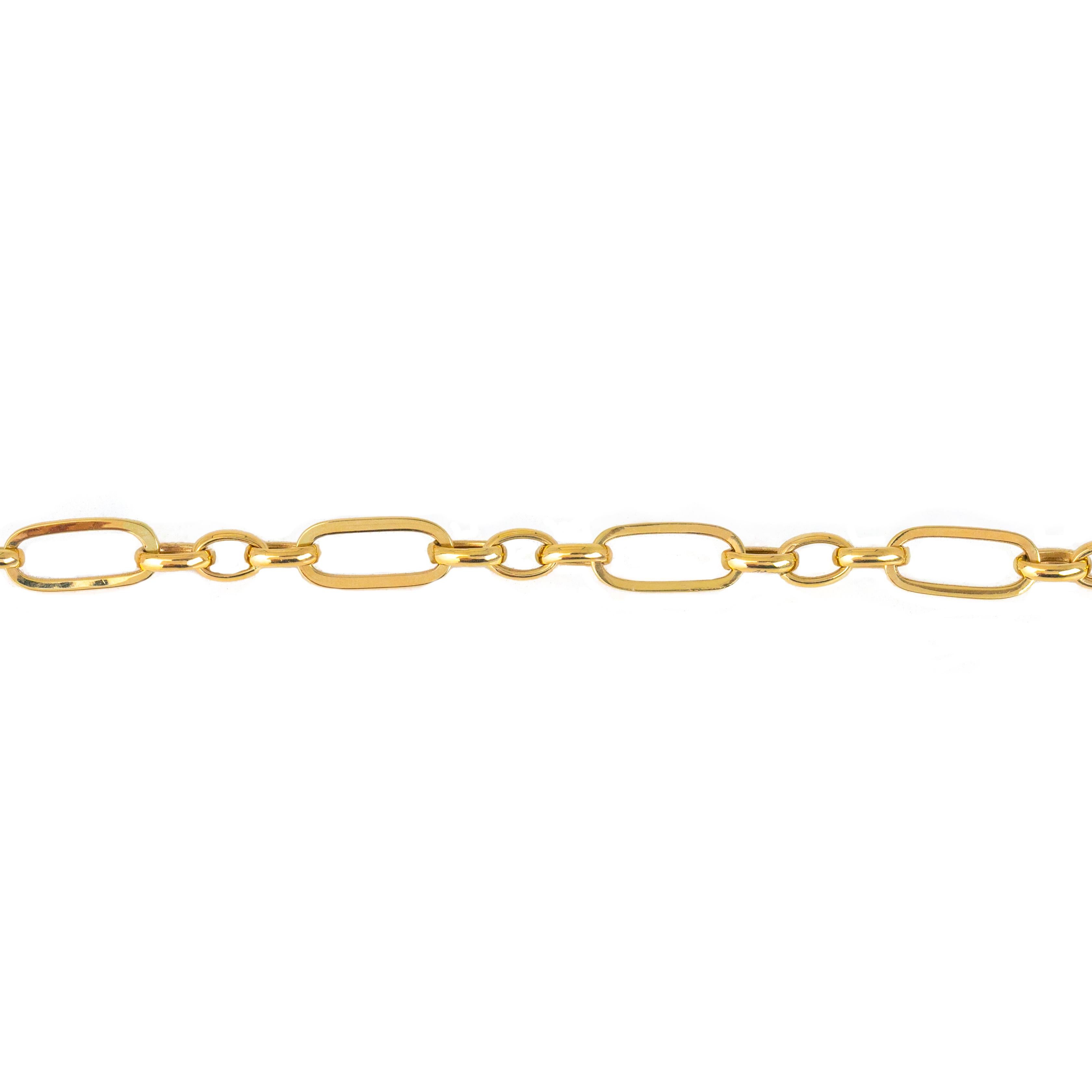 da uomo o donna Catena unisex in oro 14k, catena d'oro da 9,06 gr 55 cm, collana a graffetta in vendita