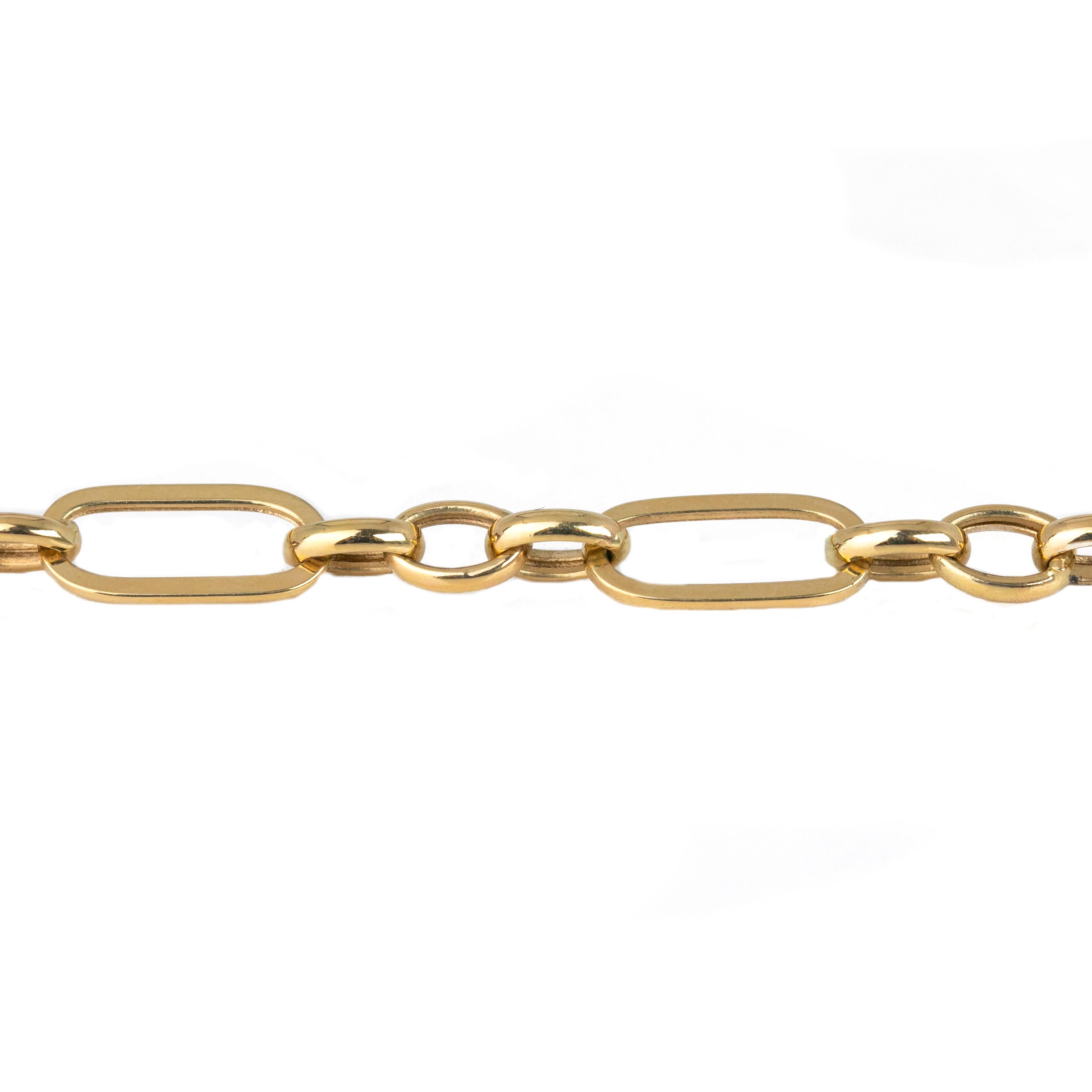 Catena unisex in oro 14k, catena d'oro da 9,06 gr 55 cm, collana a graffetta in vendita 2
