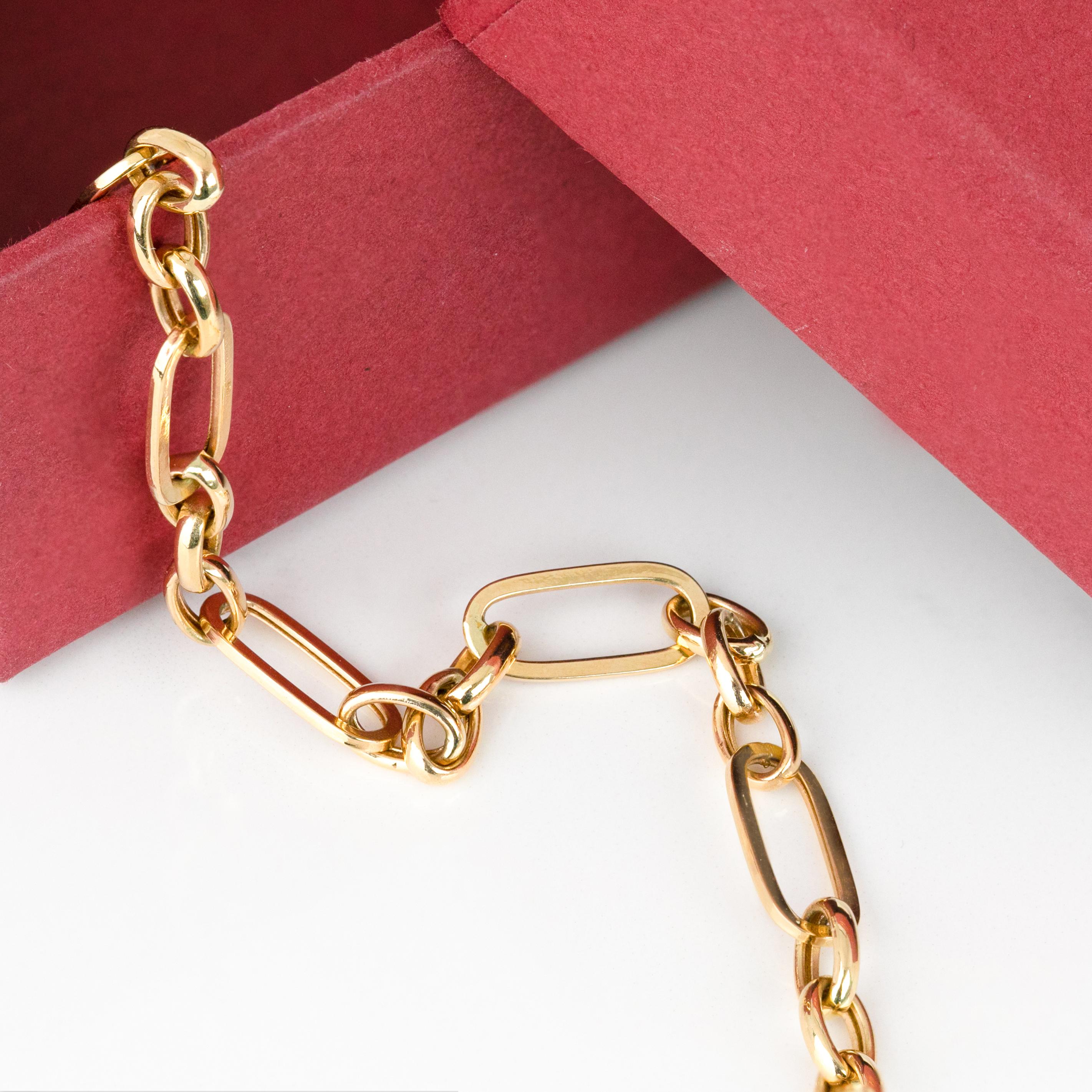 Catena unisex in oro 14k, catena d'oro da 9,06 gr 55 cm, collana a graffetta in vendita 4