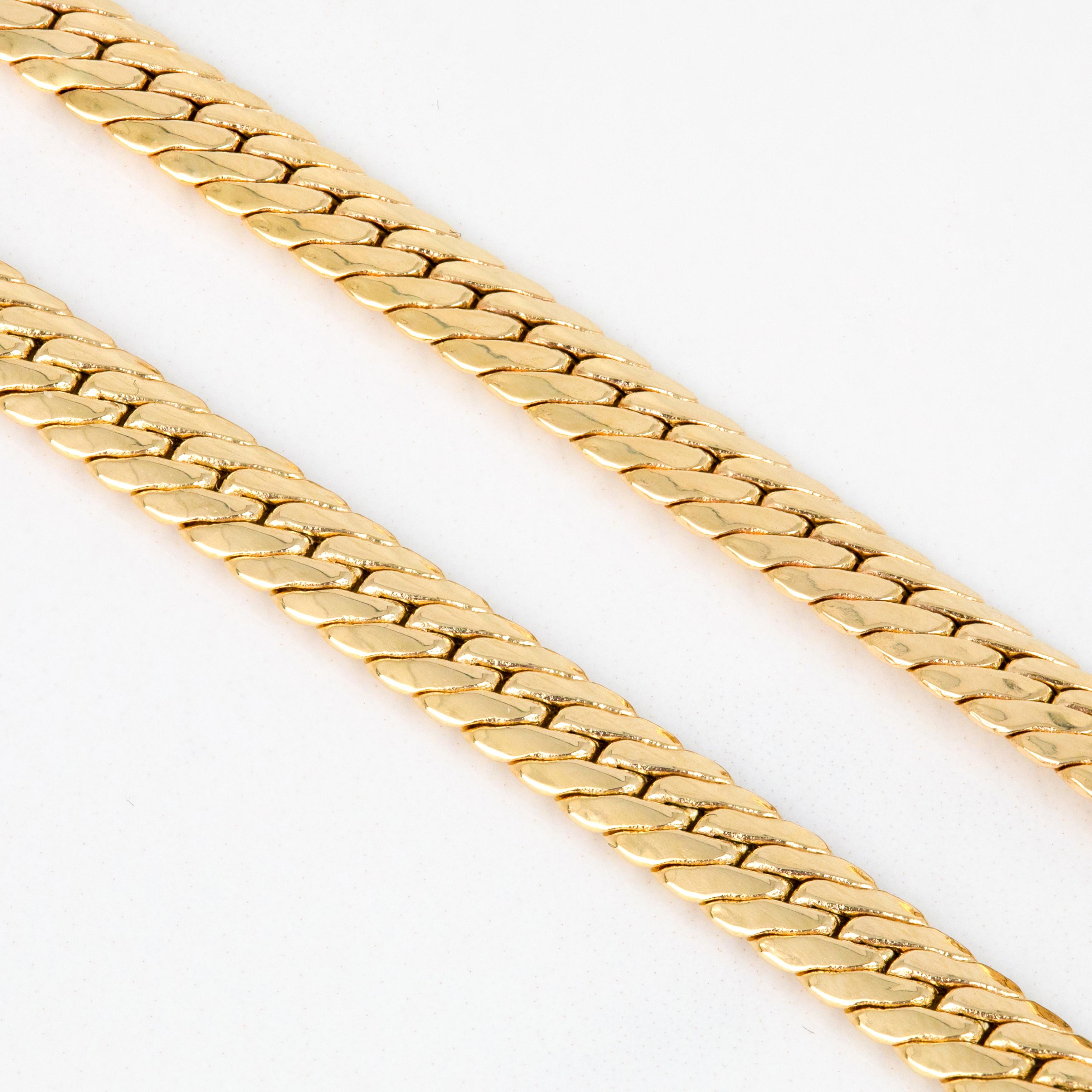 Catena unisex in oro 14k, 9,64 gr 46,00cm Collana a serpente a spina di pesce in oro 14k In condizioni Nuovo in vendita a ISTANBUL, TR