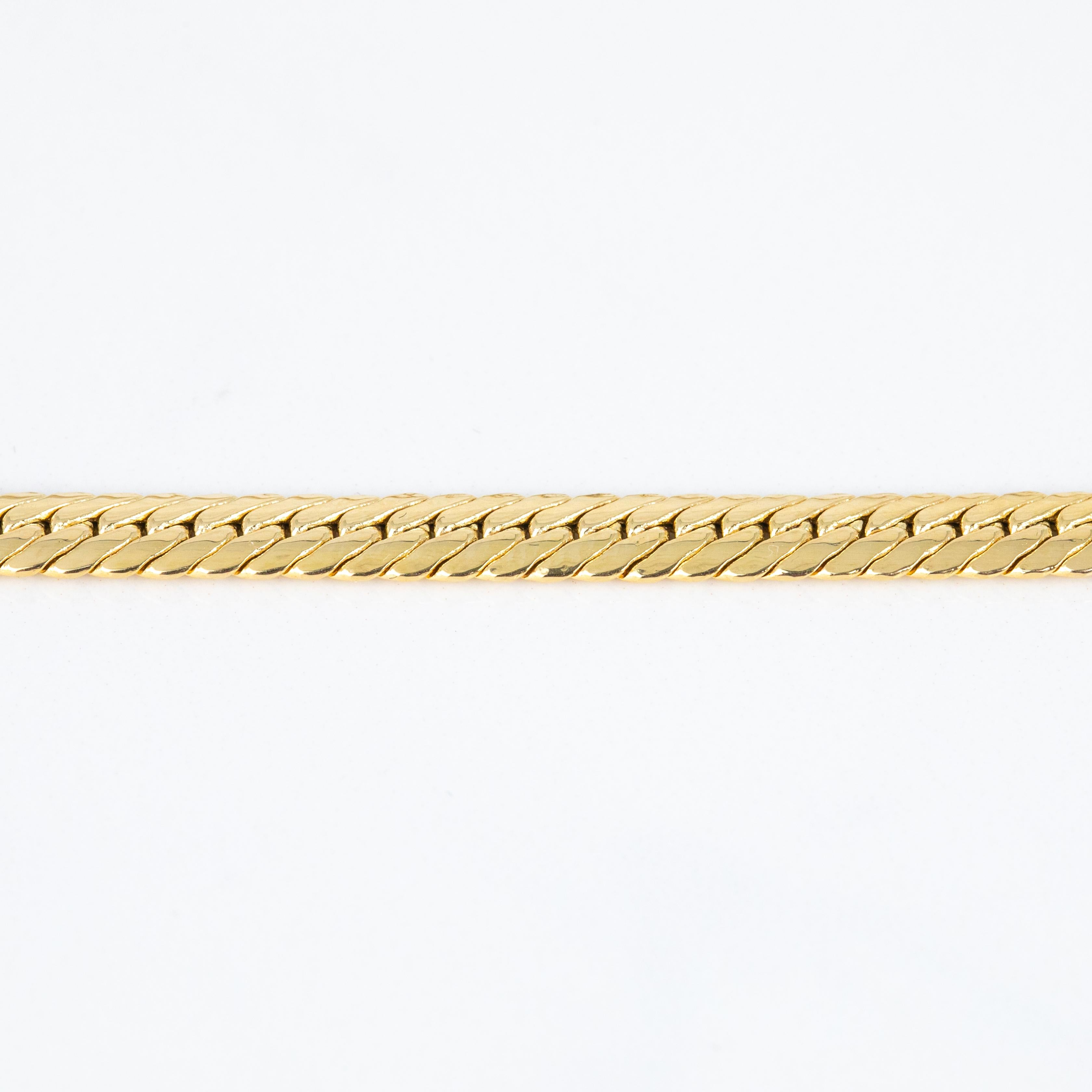 da uomo o donna Catena unisex in oro 14k, 9,64 gr 46,00cm Collana a serpente a spina di pesce in oro 14k in vendita