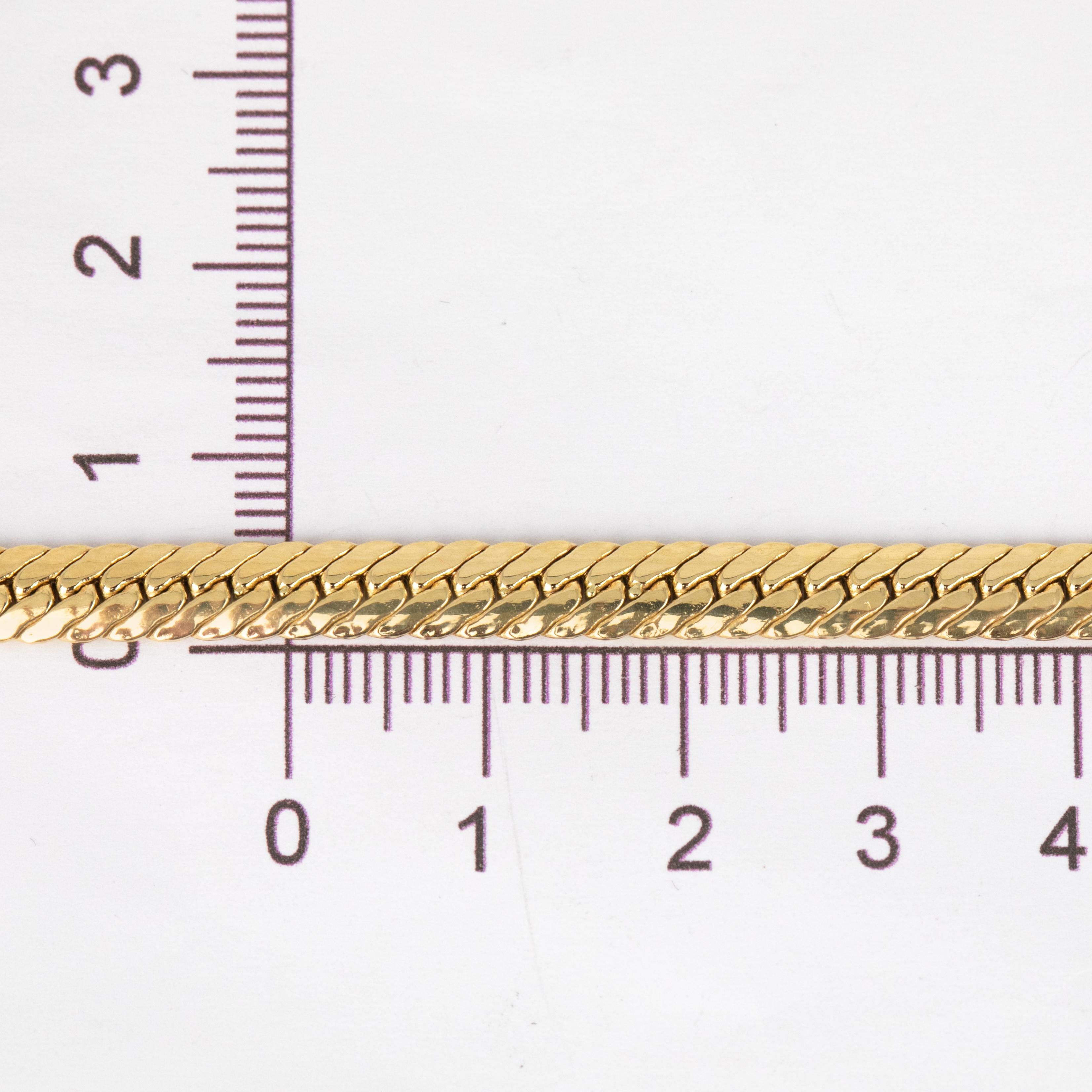 Catena unisex in oro 14k, 9,64 gr 46,00cm Collana a serpente a spina di pesce in oro 14k in vendita 2